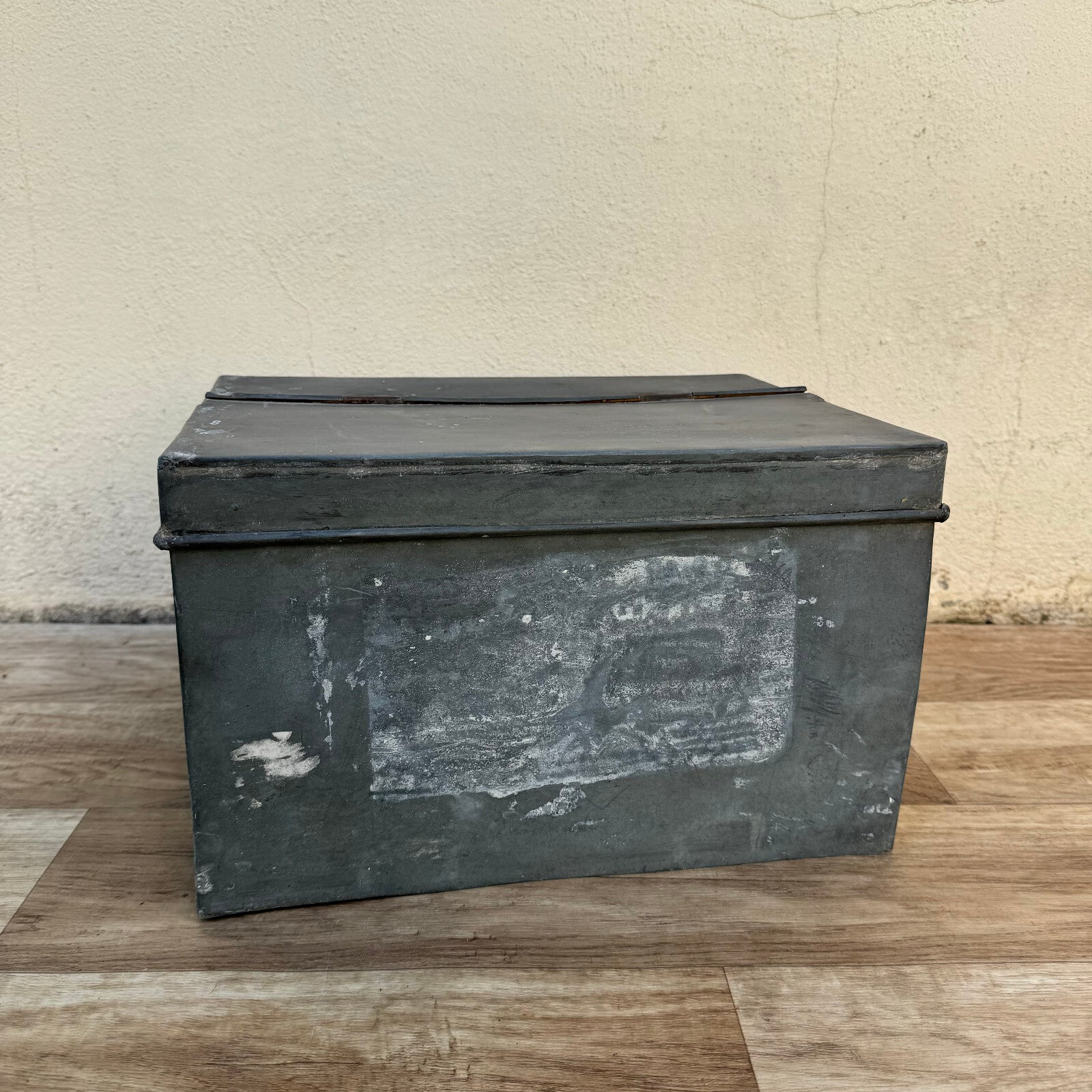 French Metal Toolbox Vintage Industrial Storage Case Gray Paint 1206242 Fleamarketfrance