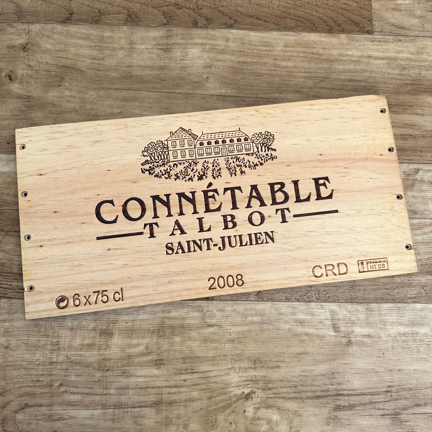 French Wine Crate Panel Connetable Talbot Saint-Julien 2008 Wall Decor 10022456 Connétable Talbot