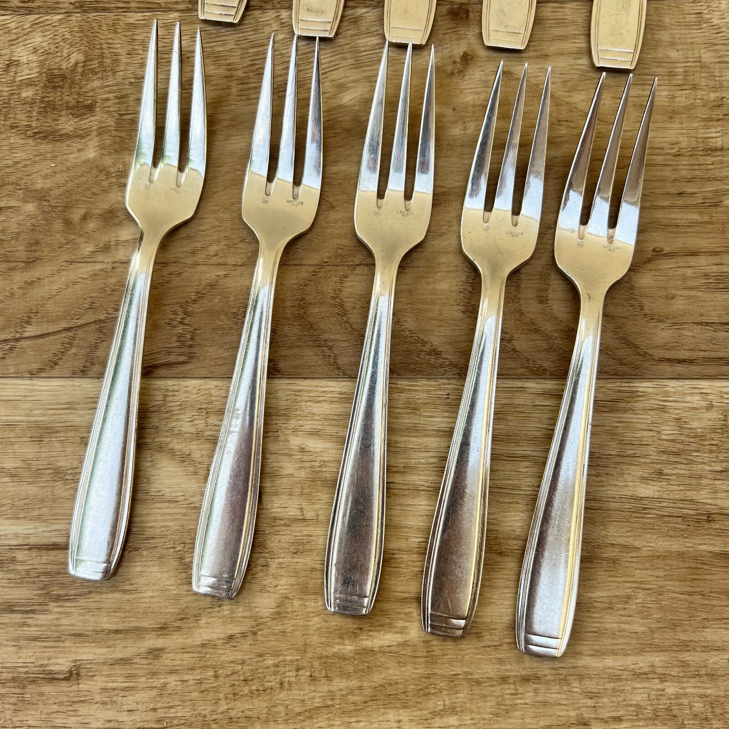 Vintage French Fish Forks Silver Plate Ercuis Set 10 Flatware 2305222 Ercuis