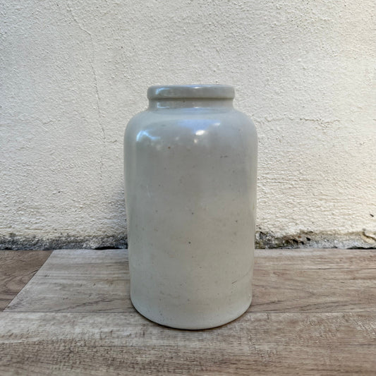 French Stoneware Mustard Pot Antique Glazed Pottery 7" 2009234 Unmarked