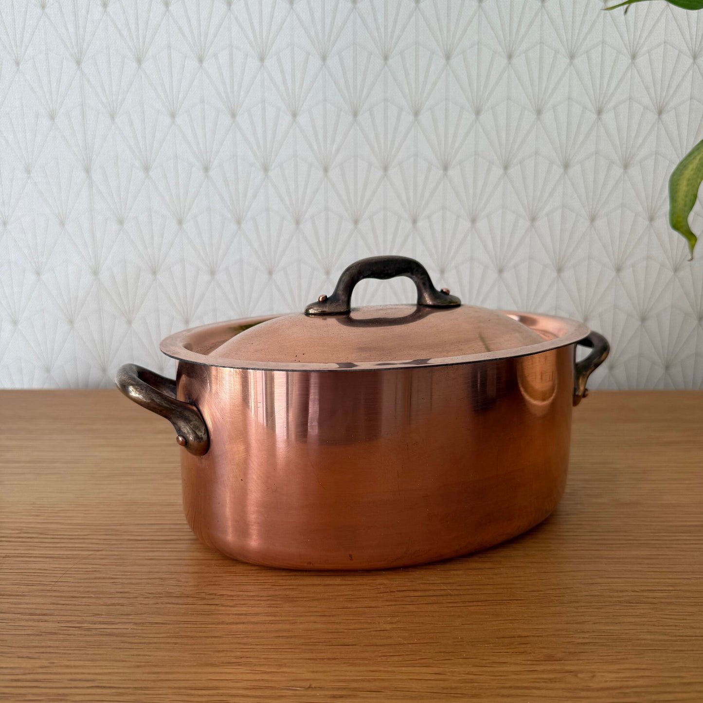 Vintage Villedieu Copper Pot French Stock Cookware 2mm Thick 8" 09052514 Fleamarketfrance
