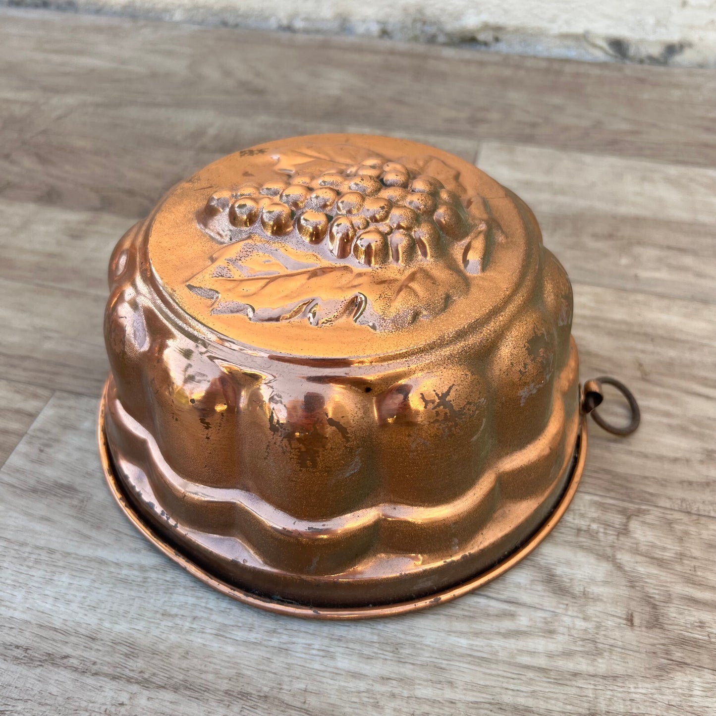 French Copper Jelly Mold Vintage Tin Lined Grape Design Cake 3107225 Fleamarketfrance