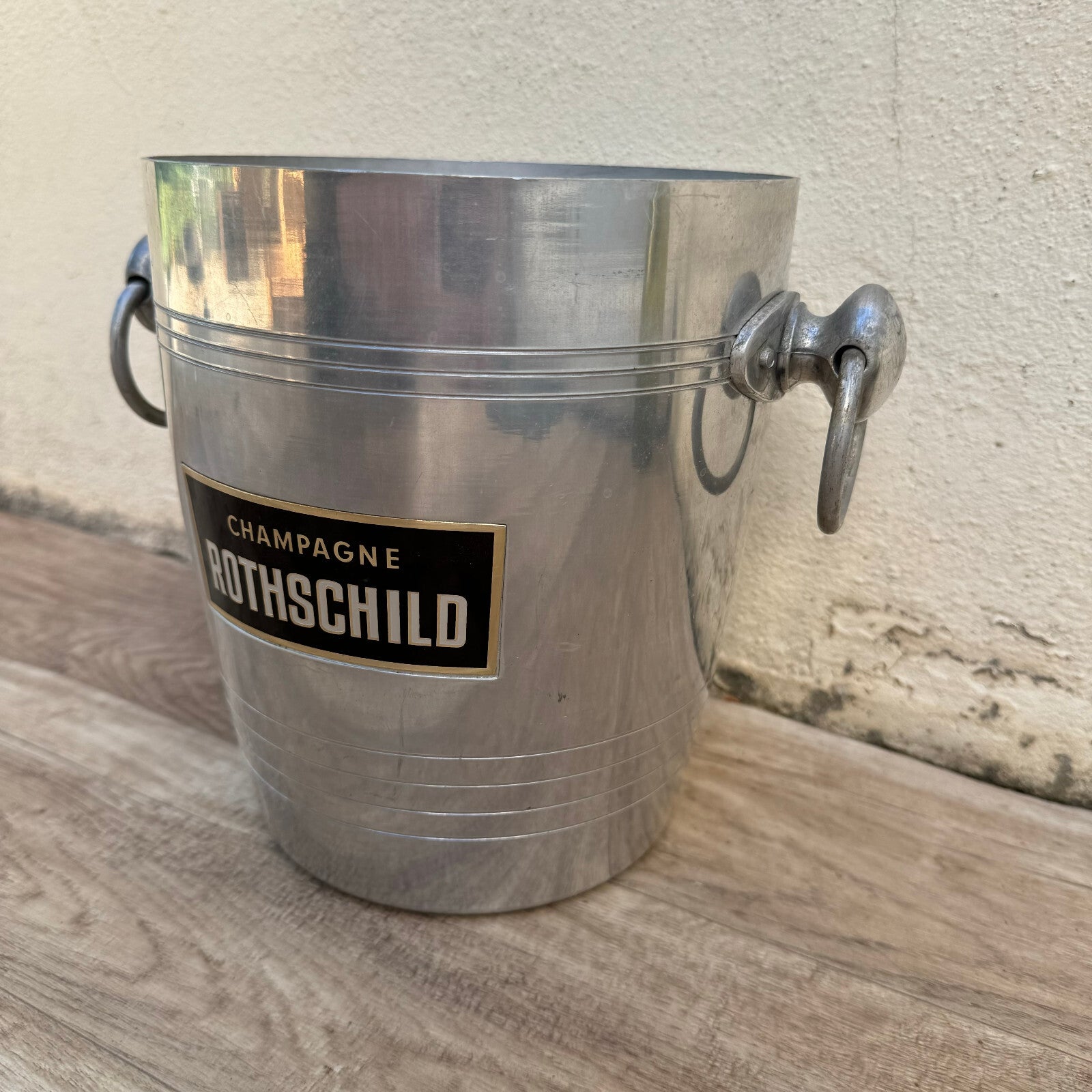 French Vintage Champagne Ice Bucket Rothschild Silver Metal Cooler 0309249 Rothschild