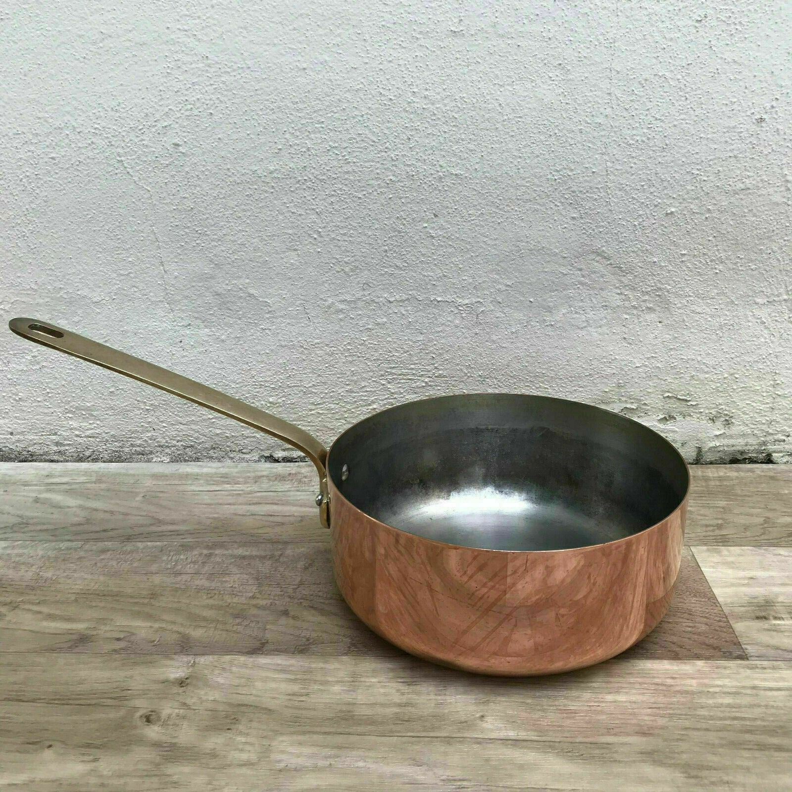 FRENCH Copper FRYING PAN TIN LINING 2mm 1304191 - Fleamarketfrance