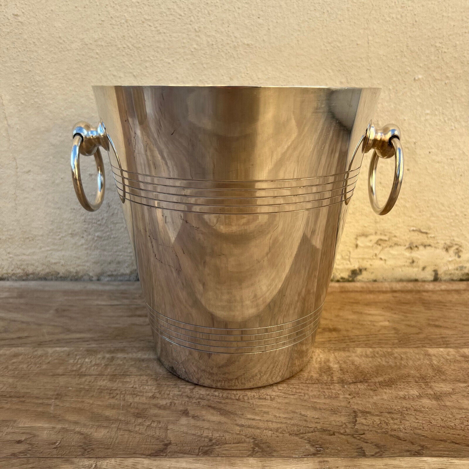 Vintage French Champagne Silverplate Ice Bucket Cooler 09032511 - Fleamarketfrance
