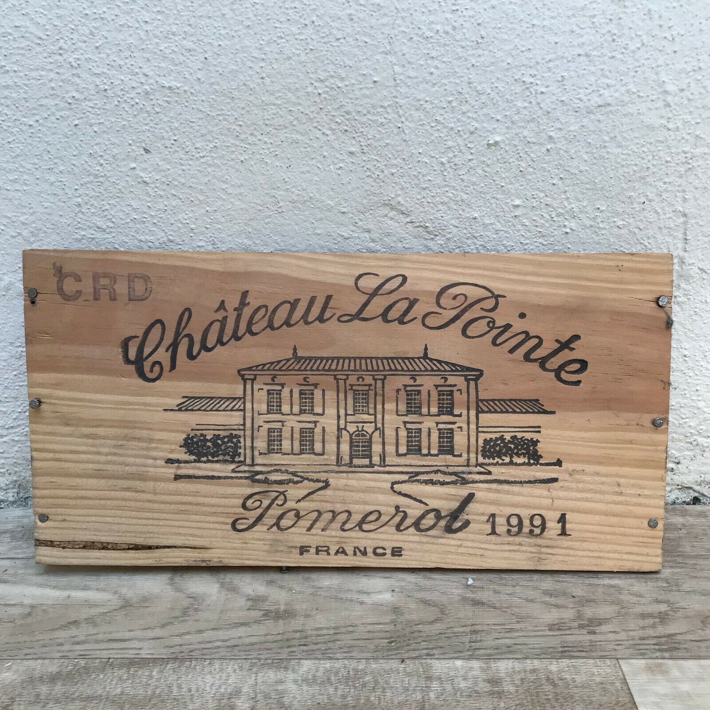 Wine Wood Crate Box Panel Vintage French wall sign LA POINTE POMEROL 08032217 - Fleamarketfrance