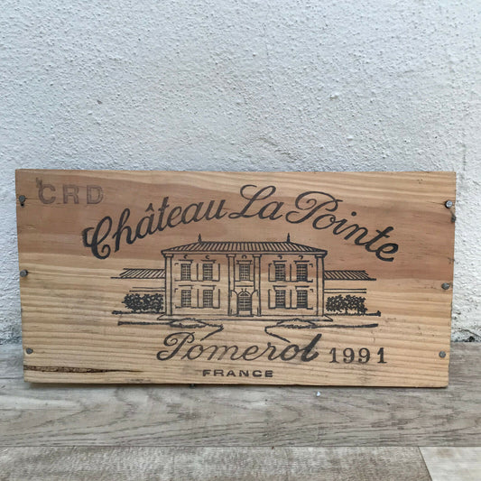 Wine Wood Crate Box Panel Vintage French wall sign LA POINTE POMEROL 08032217 - Fleamarketfrance