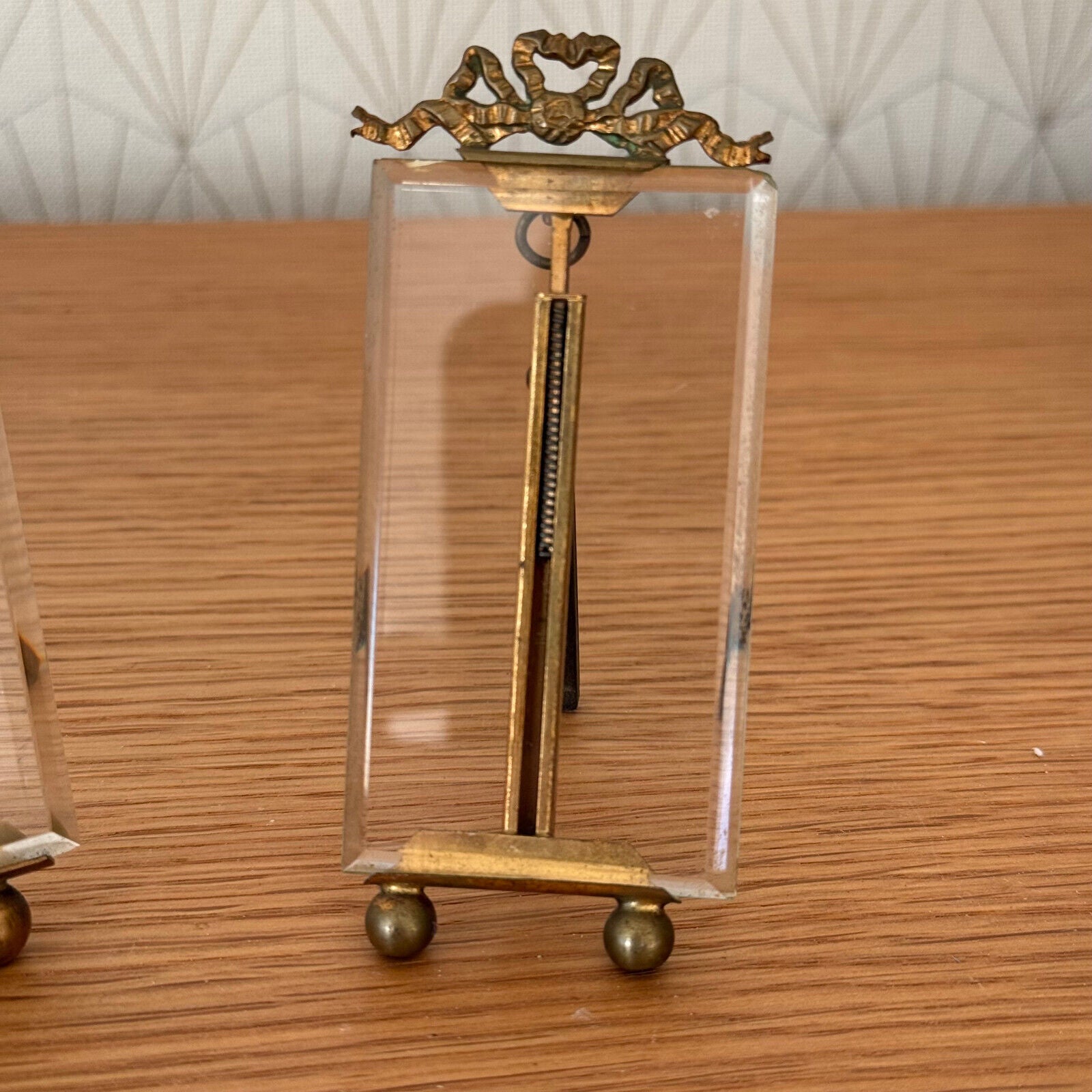 Set of 2 Vintage french Brass Frame Glass photo  1511243 - Fleamarketfrance