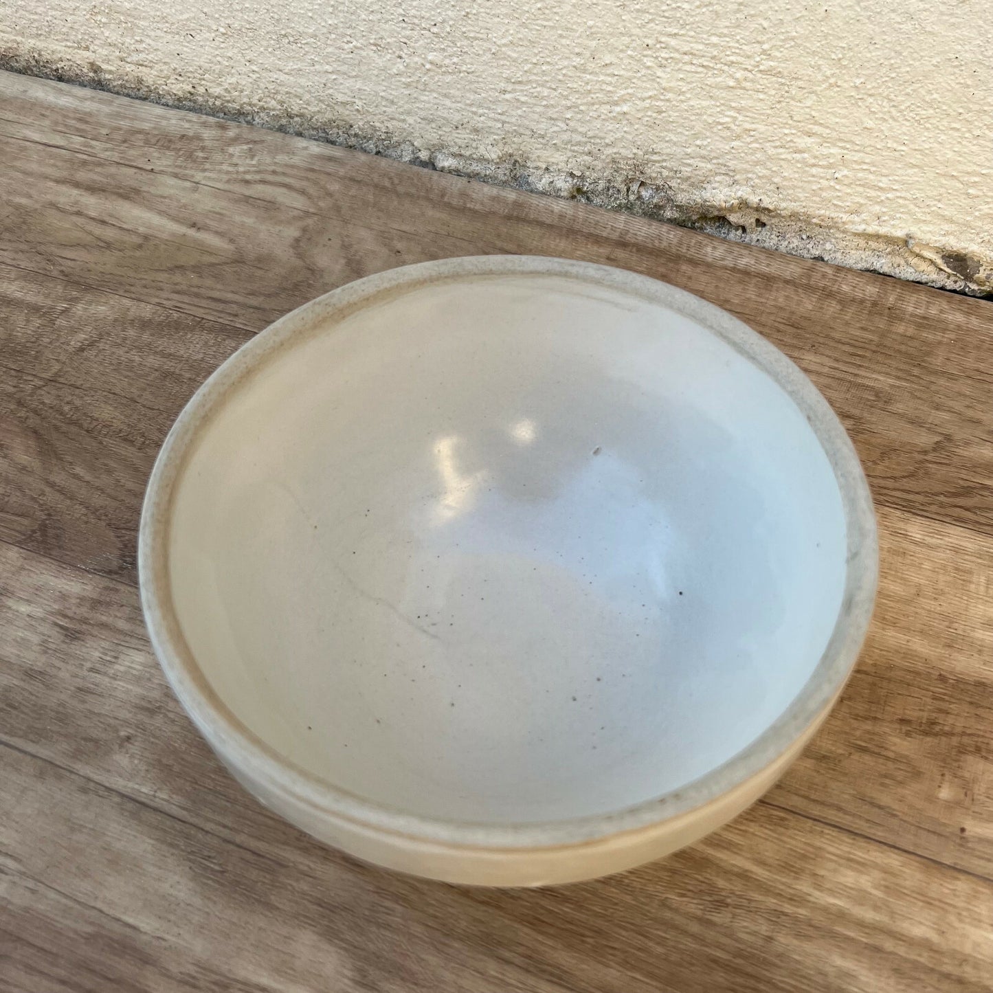 French Stoneware Mixing Bowl Vintage Cream Glazed Kitchen 7.25" 2901222 Unbranded