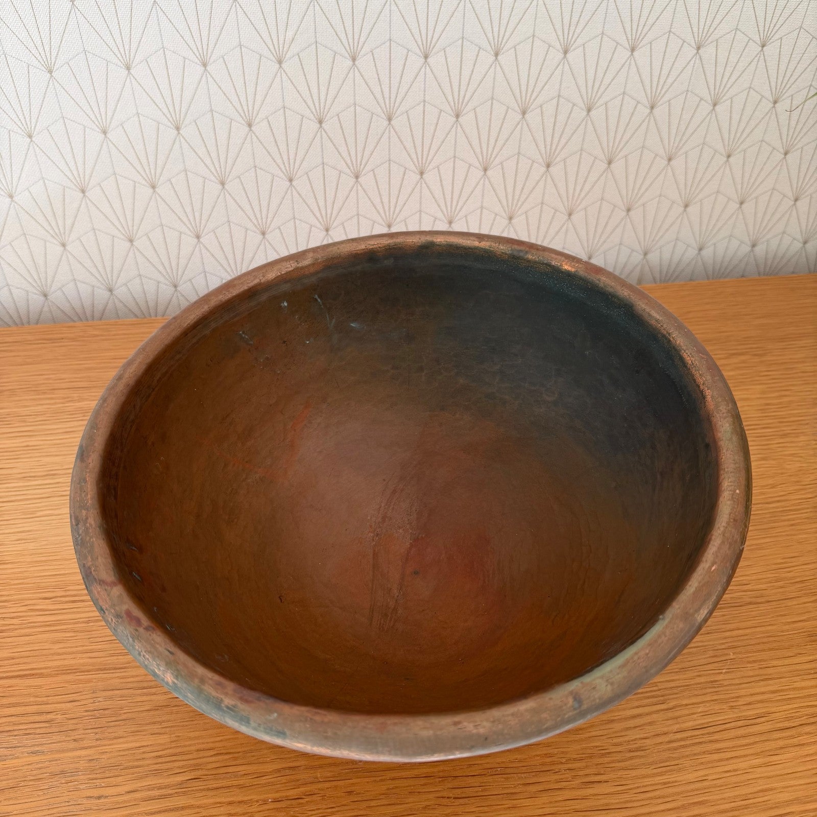 French Copper Bowl Antique Mixing Cul de Poule Kitchen Cookware 1302268 Antique
