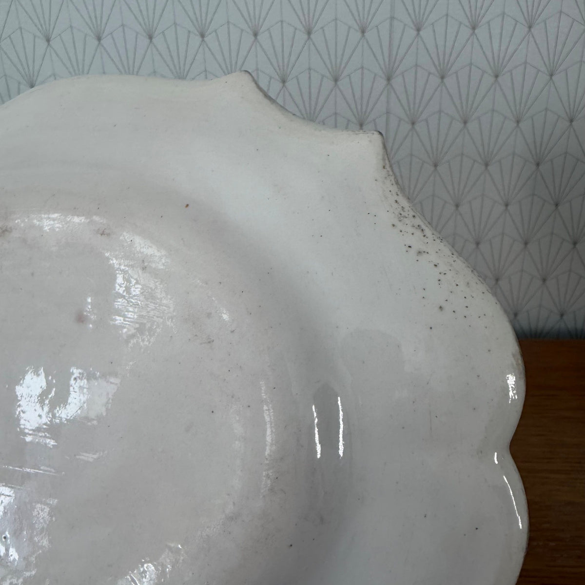 French Ironstone Oval Platter White Serving Dish Antique 04092628