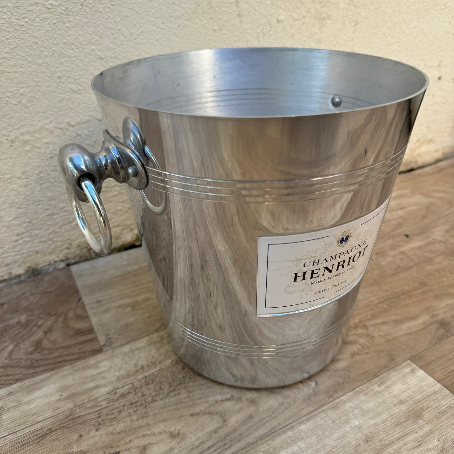 Vintage French Champagne Ice Bucket Henriot Reims Silver Metal 23092425 Henriot