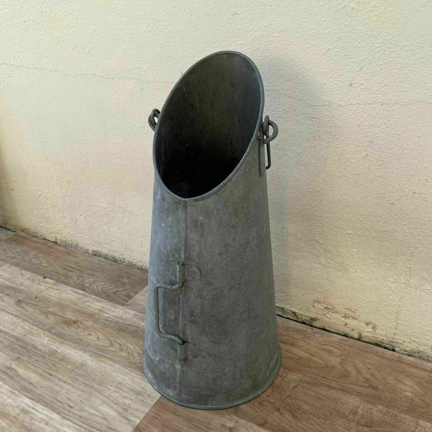 Vintage French zinc galvanized charcoal Bucket Scuttle handle 18042120 - Fleamarketfrance