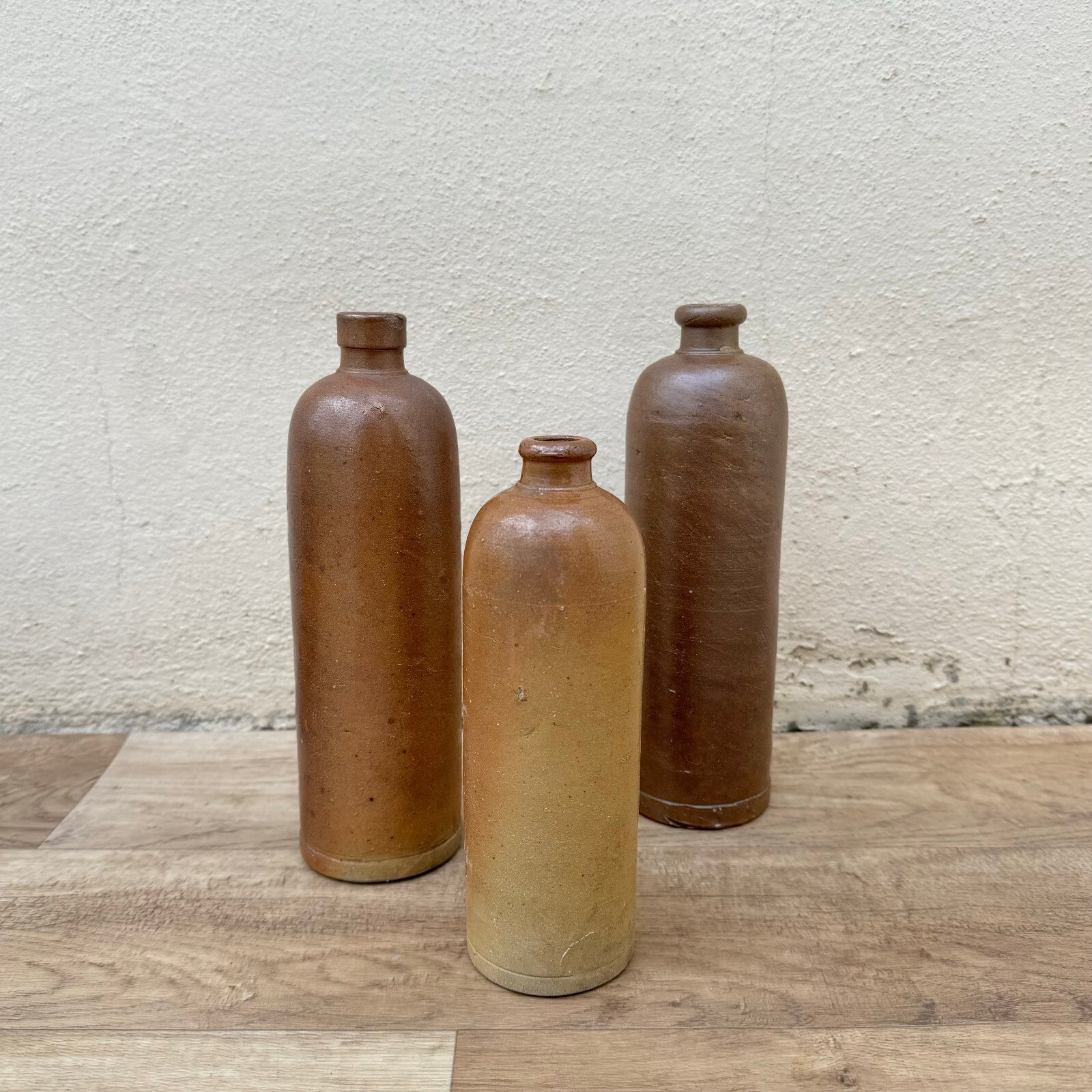 3 Vintage French Stoneware alcohol Wine Bottle water 1512253 Unmarked