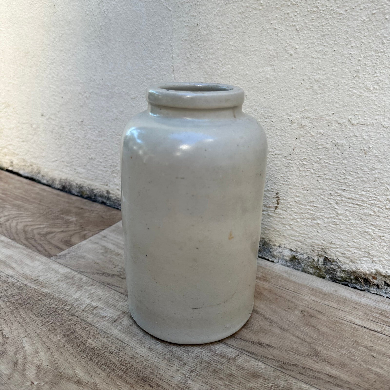 French Stoneware Mustard Pot Antique Glazed Pottery 7" 2009234 Unmarked