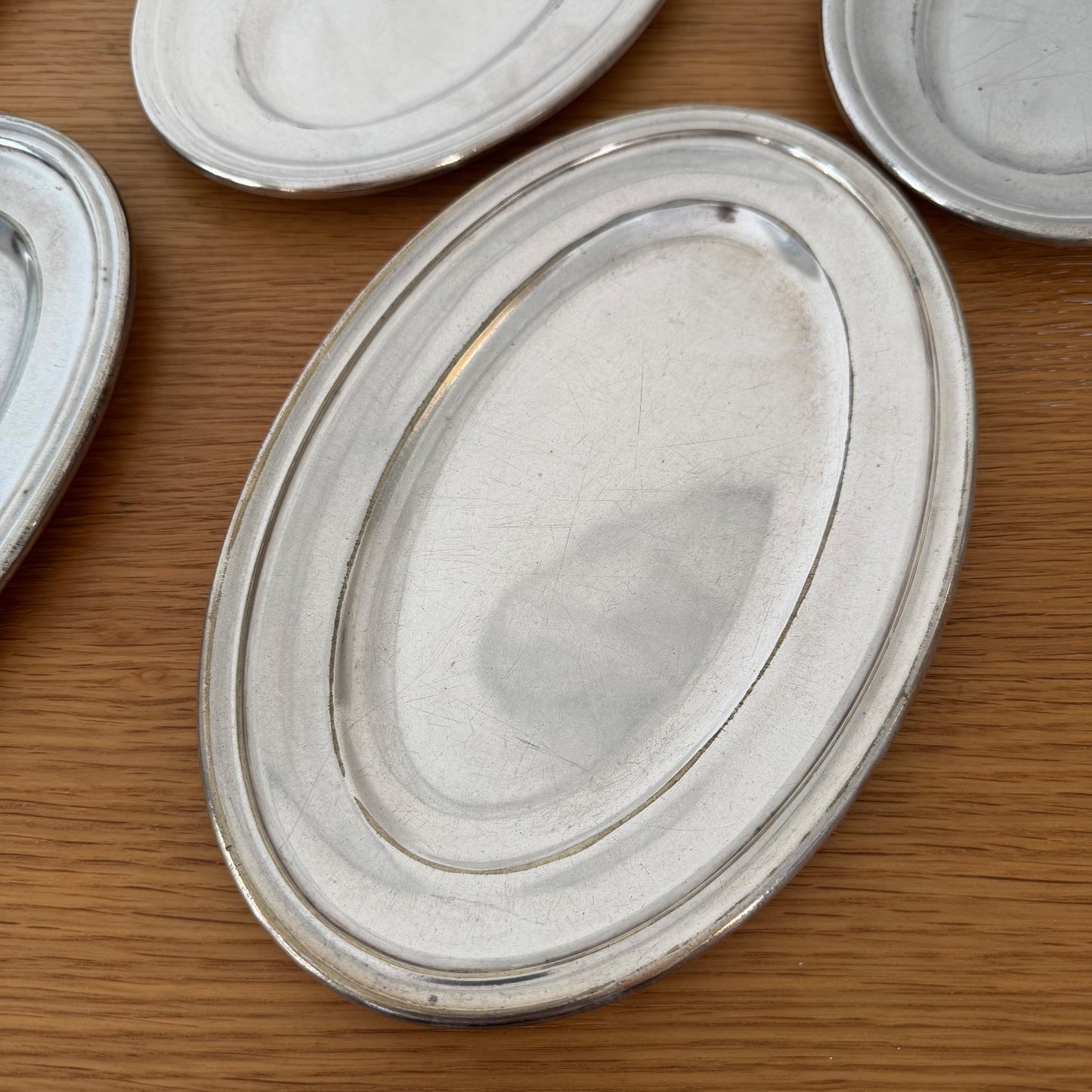 5 French Silver Plated Oval Serving Tray Set Vintage ERCUIS 18072618