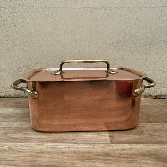 French Copper Daubiere Stock Pot Dovetailed Antique Cookware 15" 3008246 Fleamarketfrance