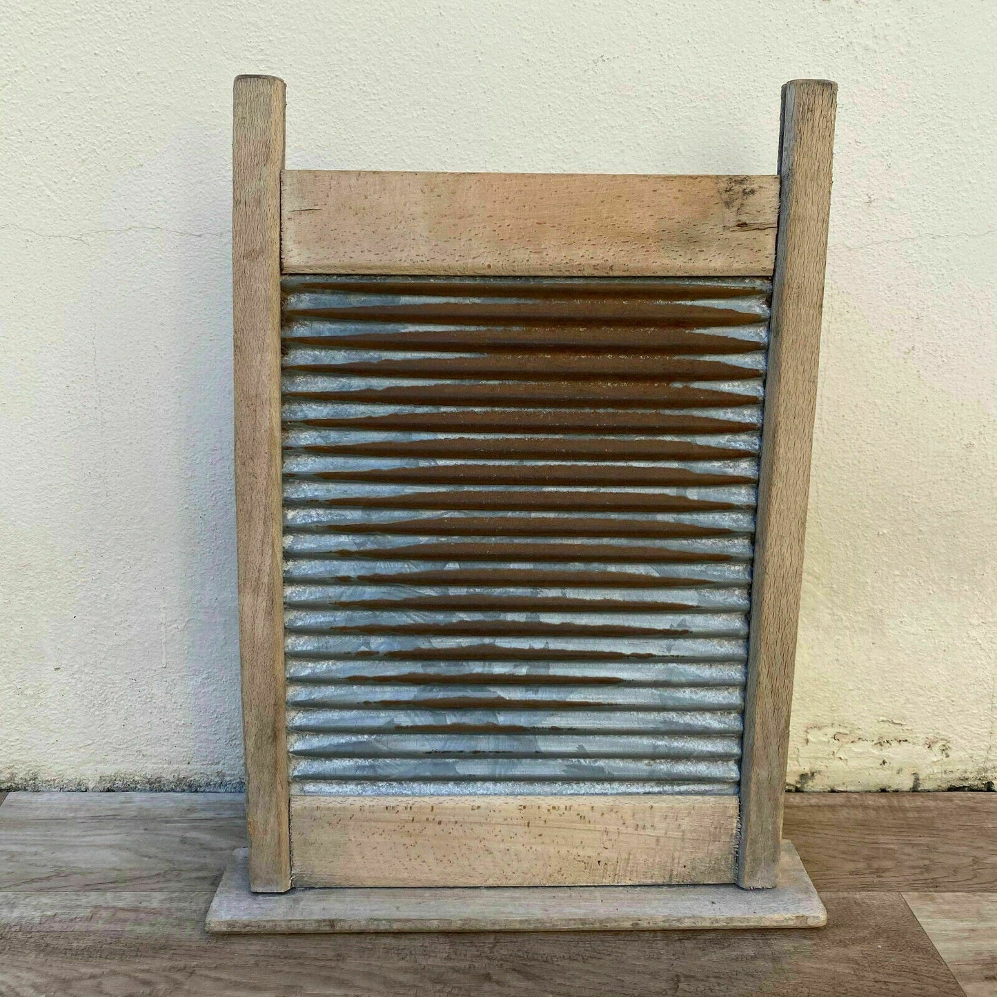 Antique French Washboard Galvanized Metal Wood Primitive Laundry 23072111 Fleamarketfrance
