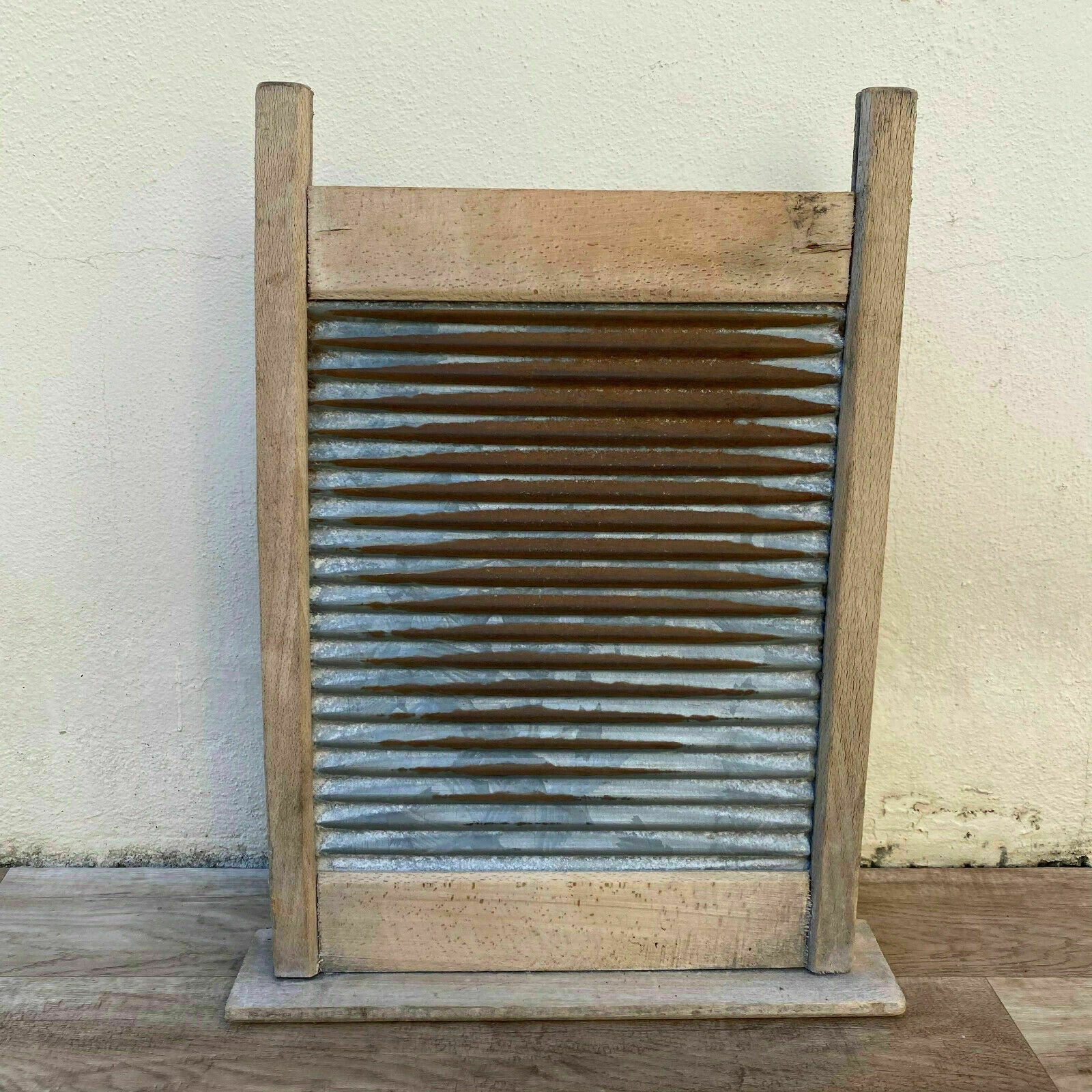 Antique French Washboard Galvanized Metal Wood Primitive Laundry 23072111 Fleamarketfrance