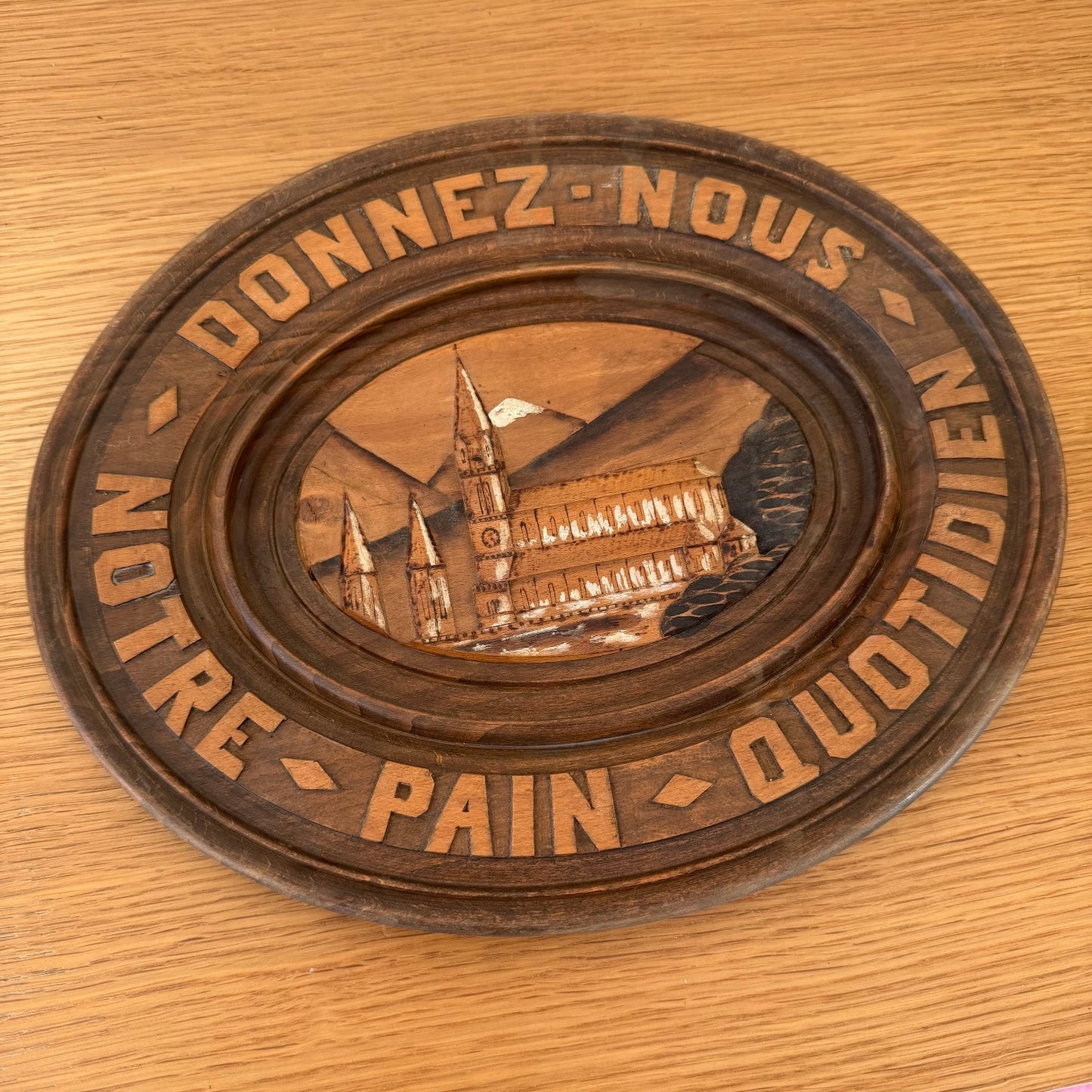 French Bread Board Carved Wood Notre Pain Quotidien Vintage Kitchen 0302265 Unbranded