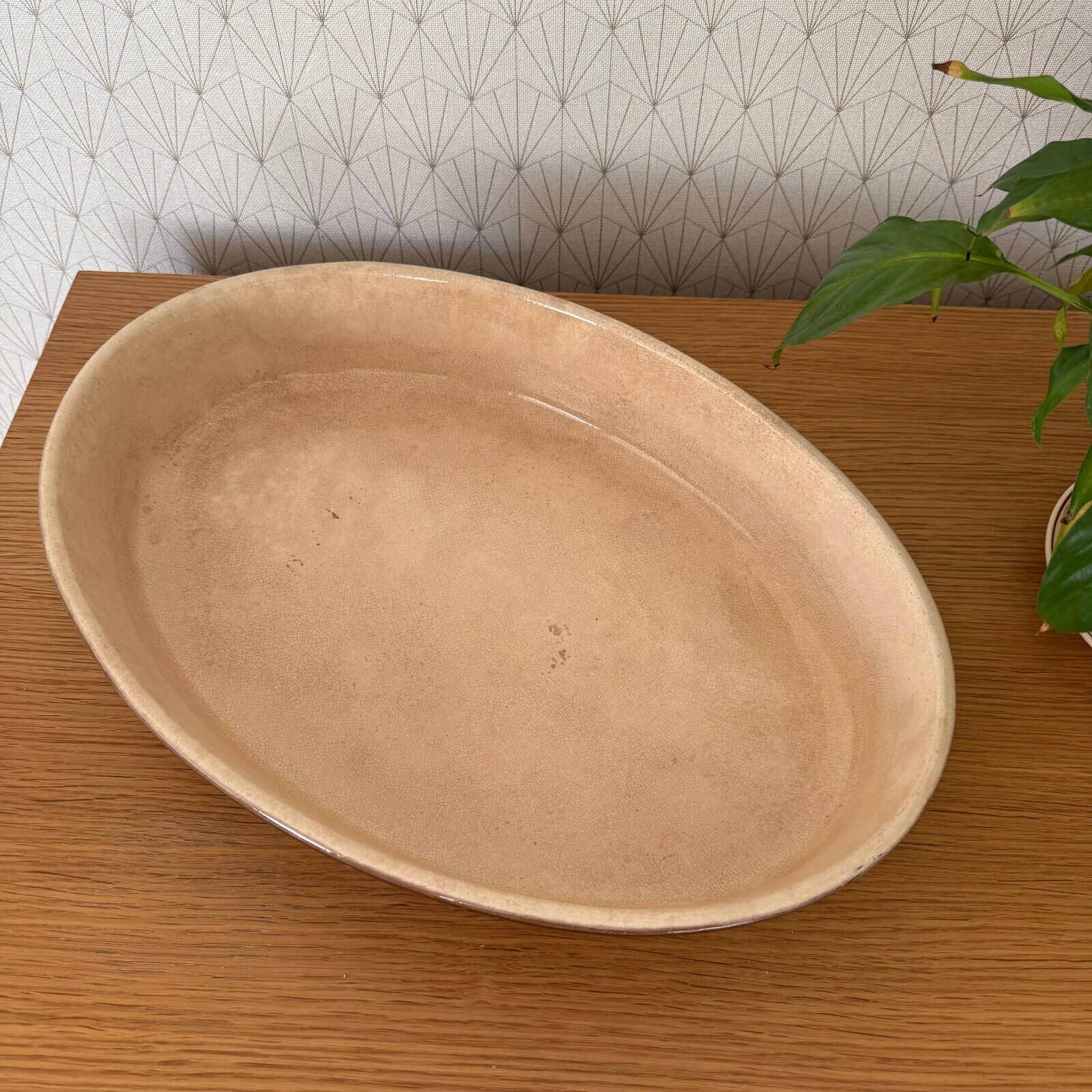 Vintage La Bourguignonne France Handmade French Bakeware 17.5” gratin 11112411 La Bourguignonne France