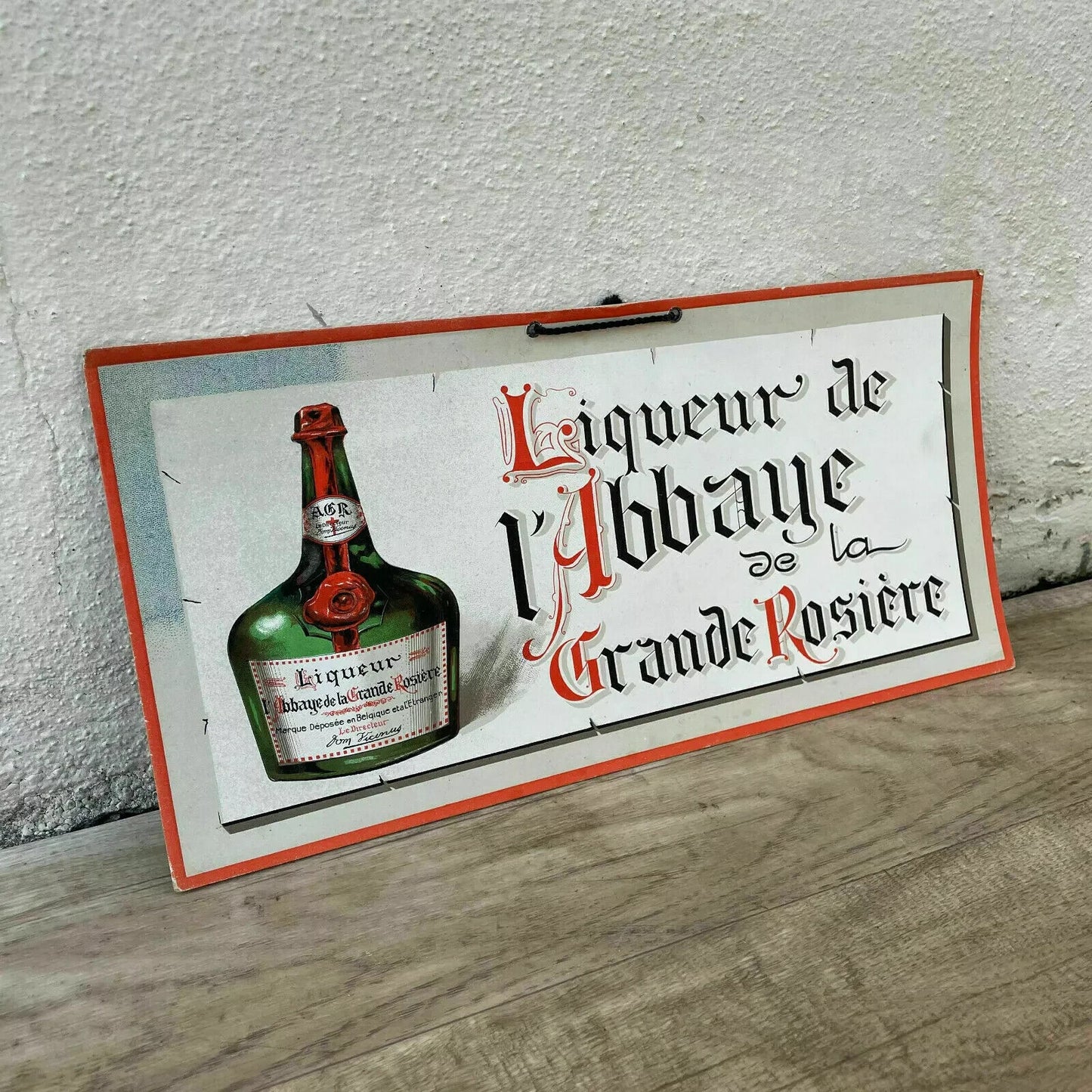 French Vintage Liqueur Advertising Sign Abbaye Grande Rosiere 1950s 2710242 Grande Rosiere
