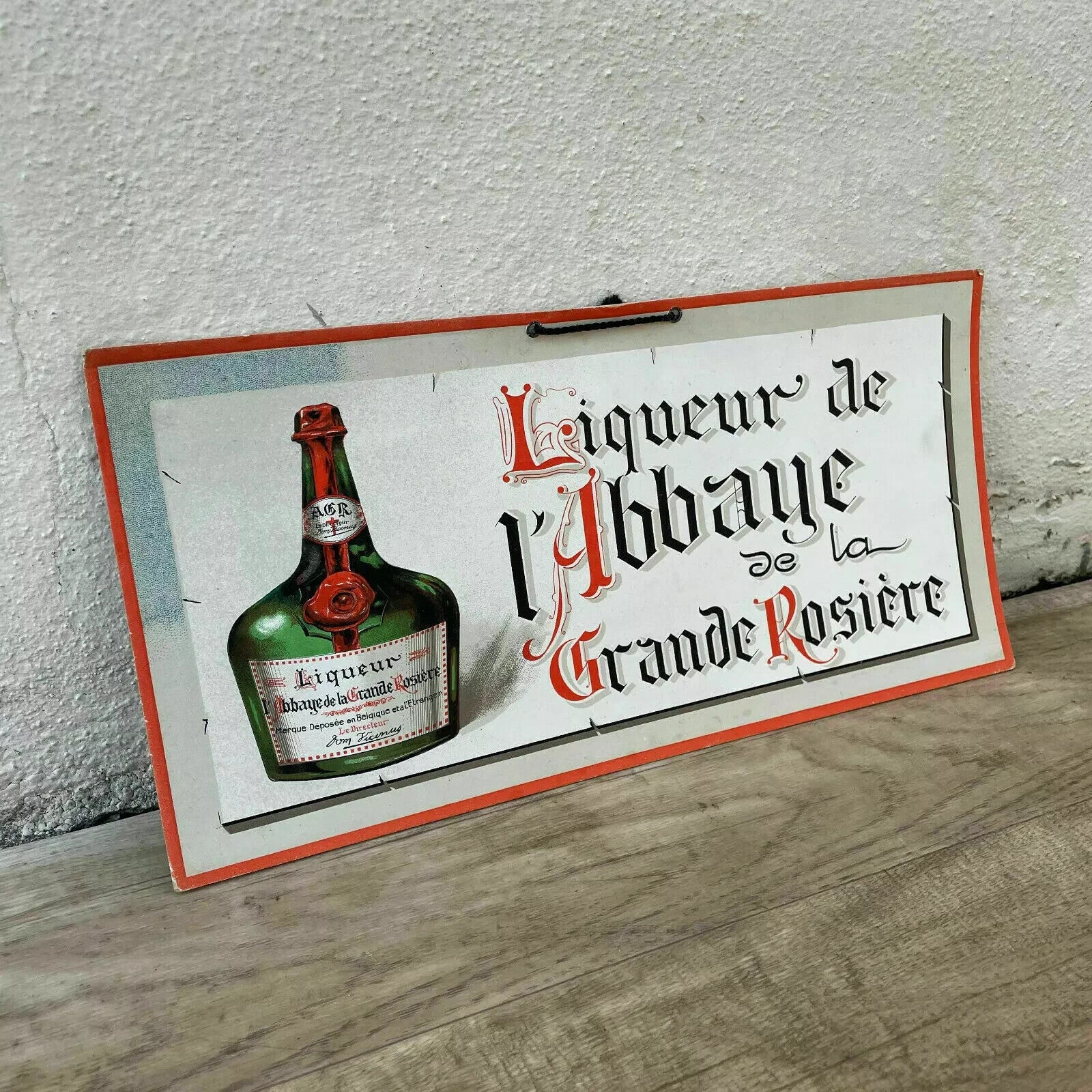French Vintage Liqueur Advertising Sign Abbaye Grande Rosiere 1950s 2710242 Grande Rosiere