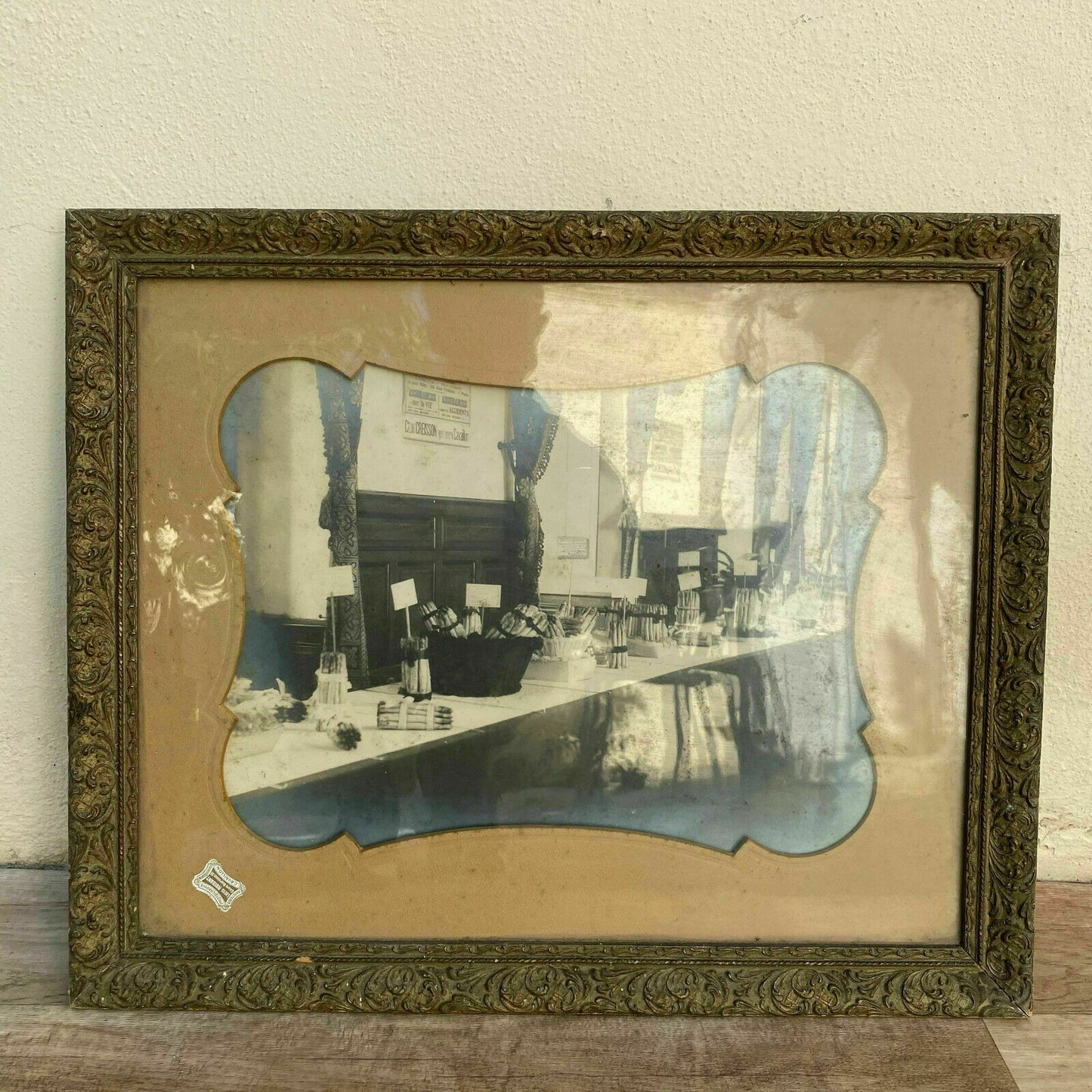 Vintage LARGE 1900s French Style shop picture france framed 18072011 - Fleamarketfrance