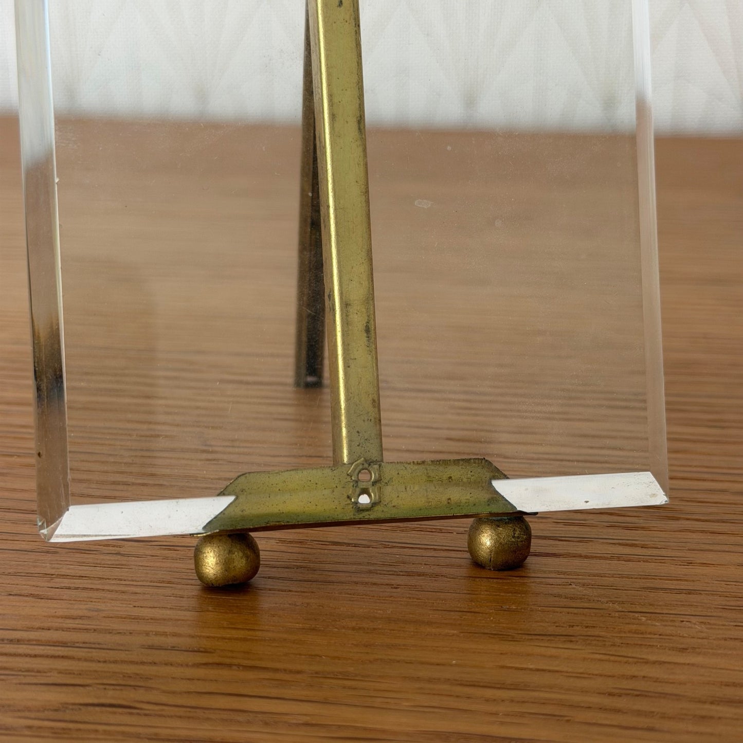 French Vintage Brass Glass Photo Frame Ribbon Bow Standing 27062614 Fleamarketfrance