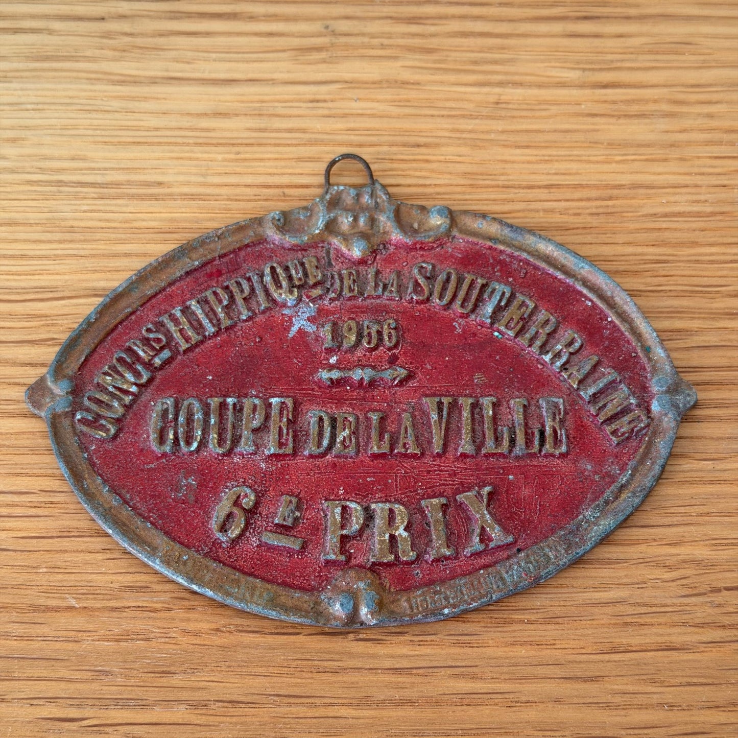 French Horse Show Prize Plaque 1956 Agricultural Trophy Award 1301269 Fleamarketfrance : French vintage and antique decor