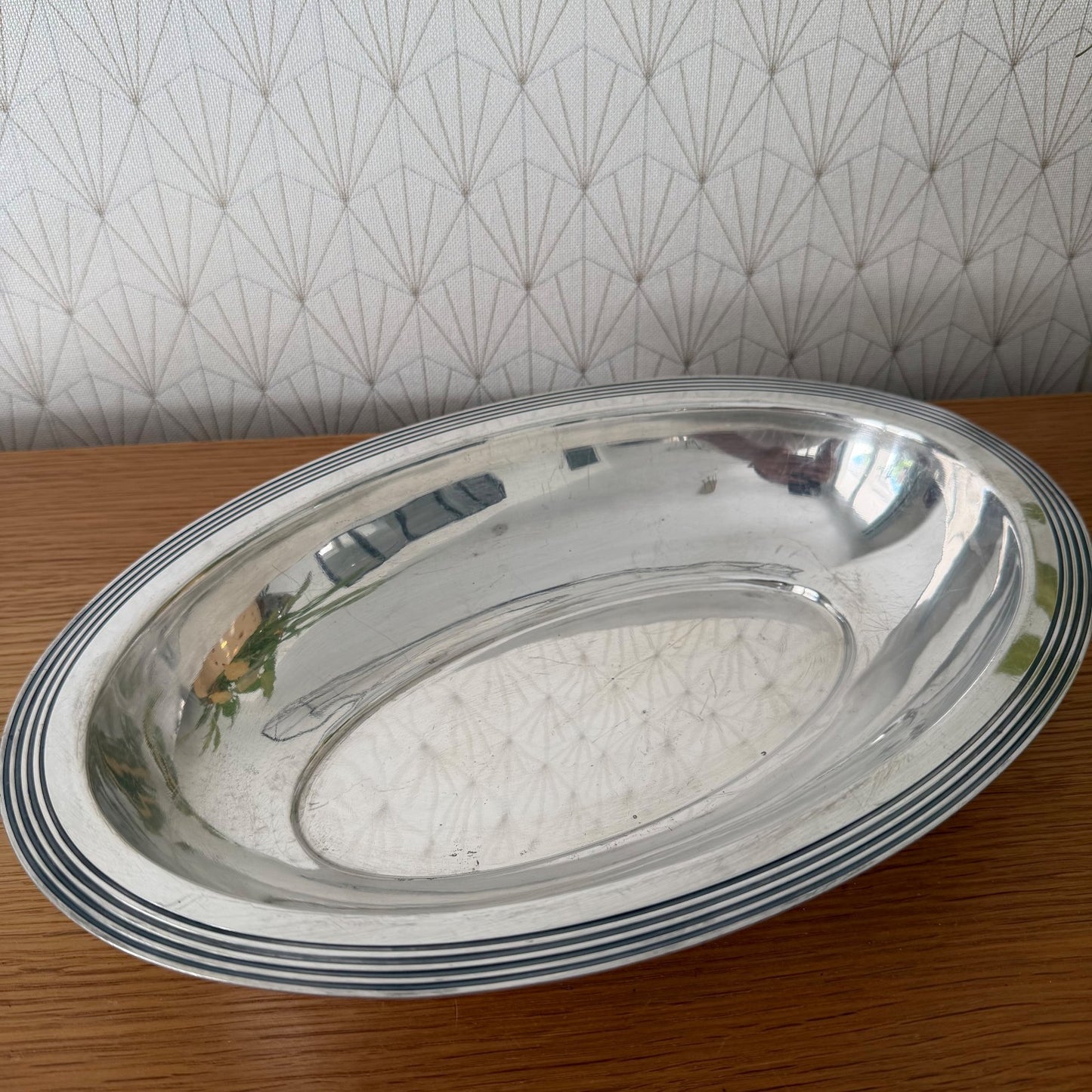 Ercuis Silverplate French Oval Serving Platter Art Deco Tray 2607266 ercuis