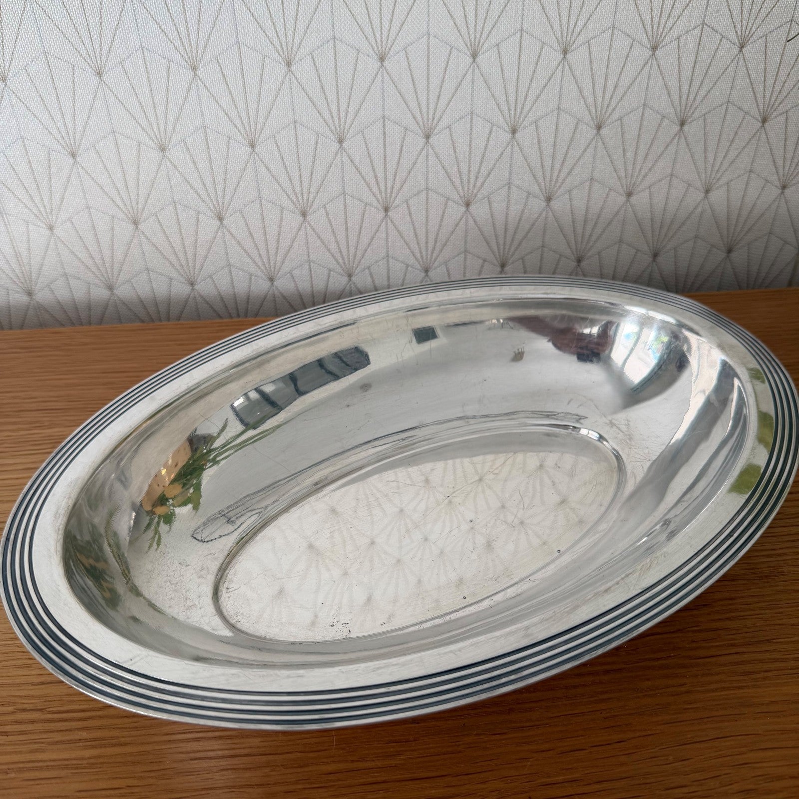 Ercuis Silverplate French Oval Serving Platter Art Deco Tray 2607266 ercuis