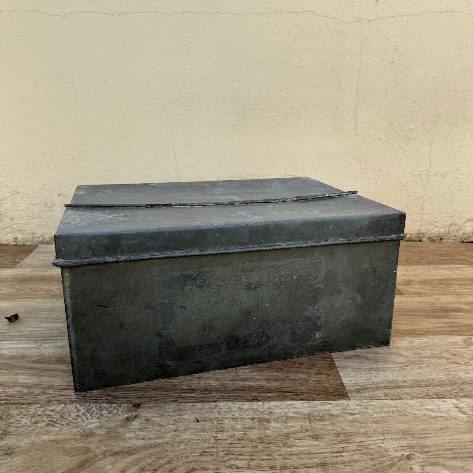 Vintage French Toolbox 1950s Metal Galvanized Storage Box Case 1206245 Fleamarketfrance