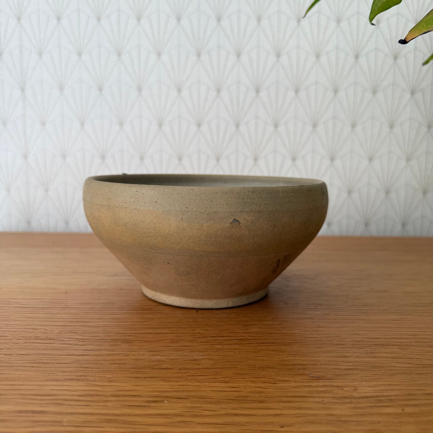 VINTAGE FRENCH STONEWARE SALAD MIXING BOWL TERRINE 6 3/4" 02112512