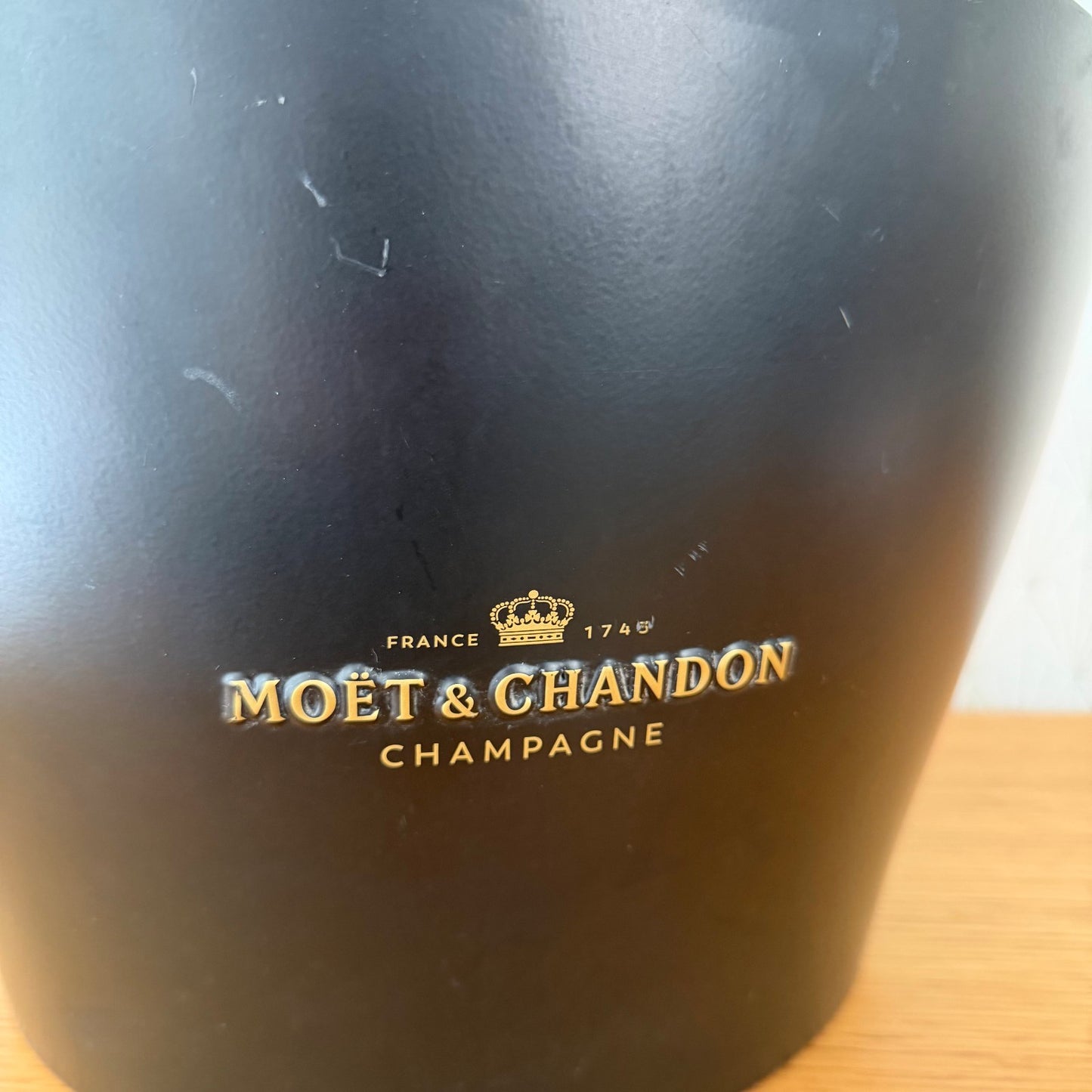 French Champagne Ice Bucket Black Metal Wine Cooler Moet chandon 04092614