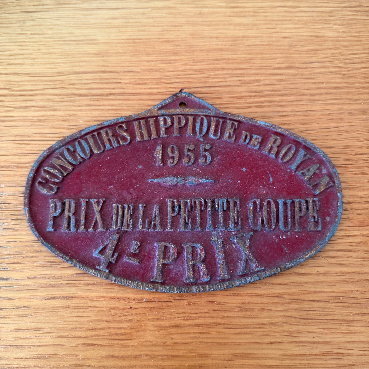 French Vintage Horse Racing Trophy Plaque 1955 Concours Hippique 08022611 Fleamarketfrance