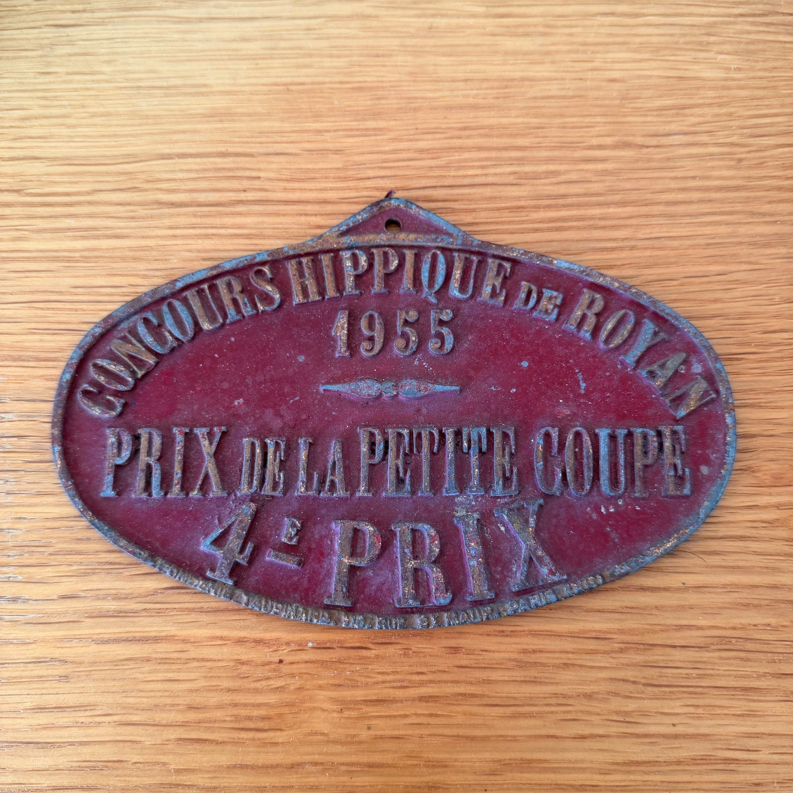 French Vintage Horse Racing Trophy Plaque 1955 Concours Hippique 08022611 Fleamarketfrance