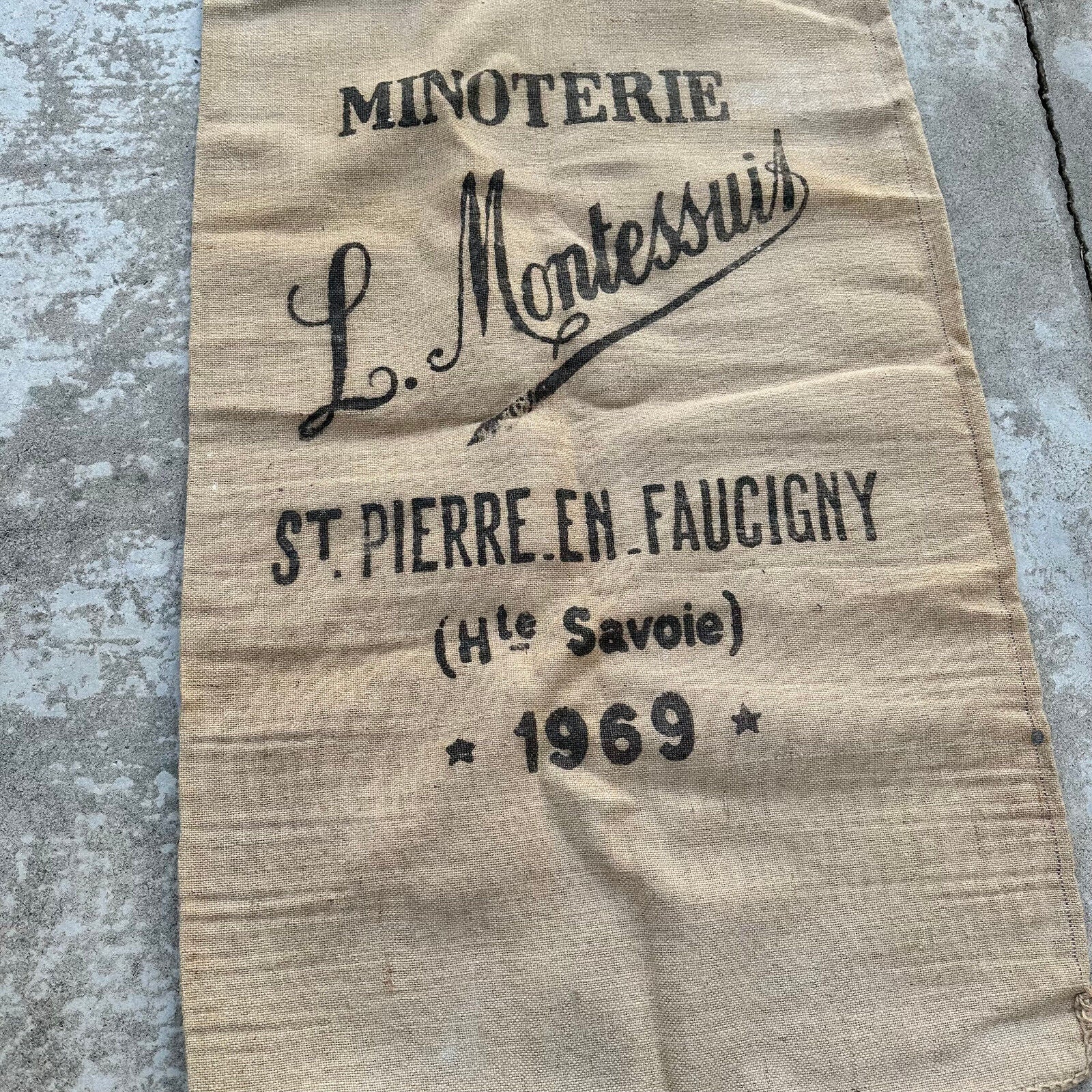 Vintage French Grain Cereal Flour Linen Bag 1710244 - Fleamarketfrance