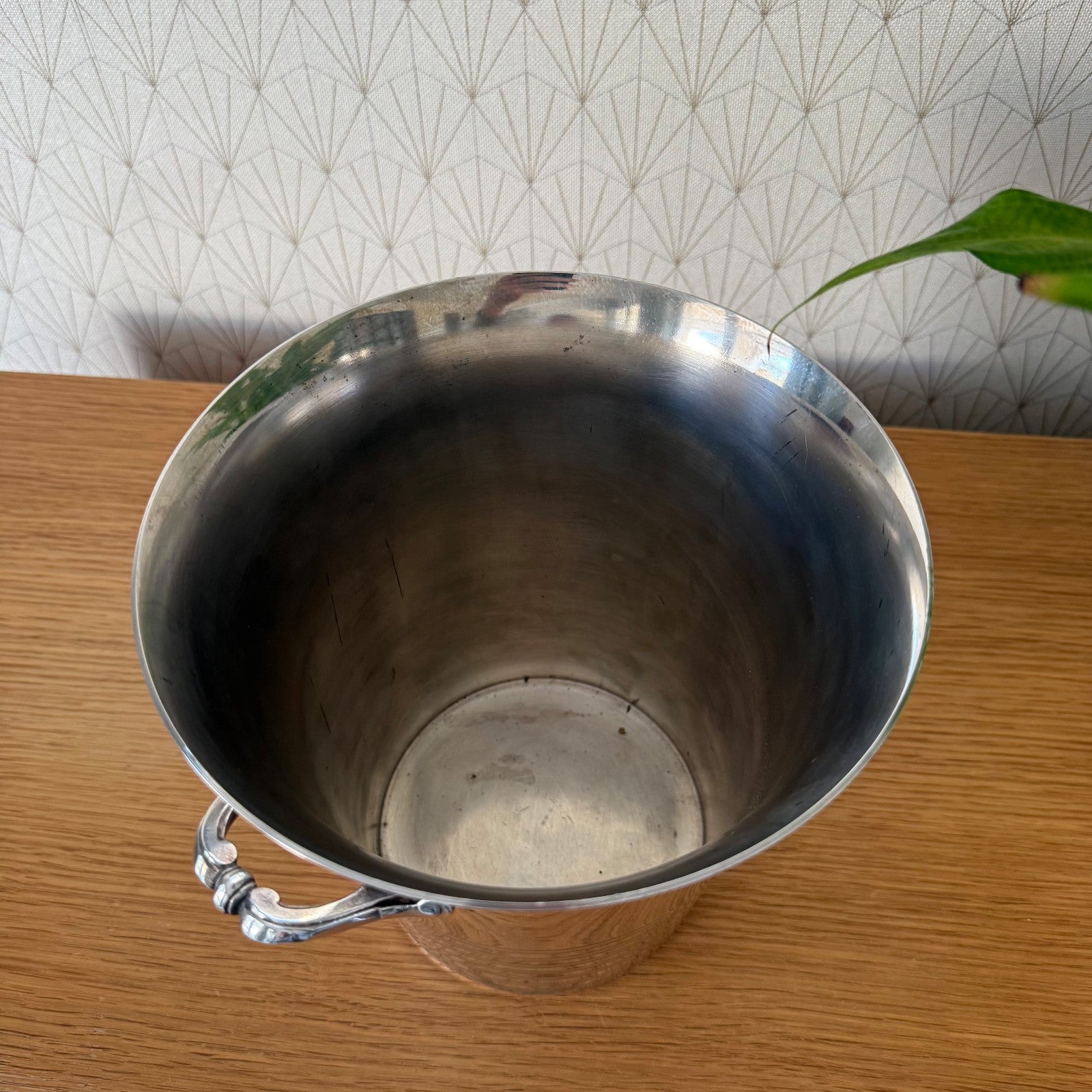 Vintage French Ice Bucket Silverplate Champagne Cooler Ribbed 0912259 Fleamarketfrance : French vintage and antique decor
