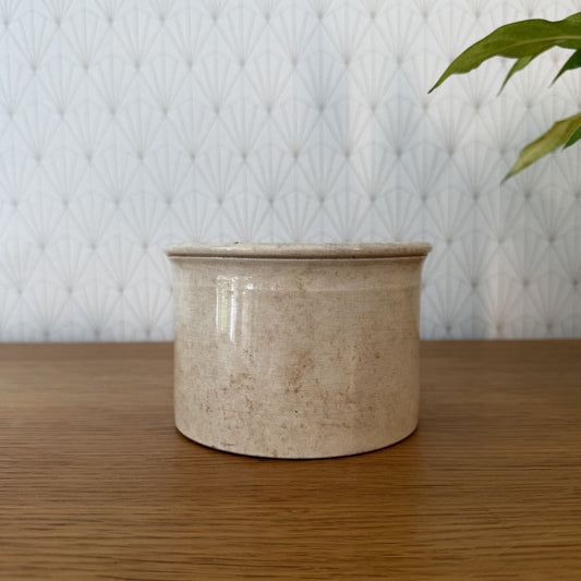 Antique French Confit Pot Creil Montereau Crackle Glaze Ceramic 1006263 Creil Montereau