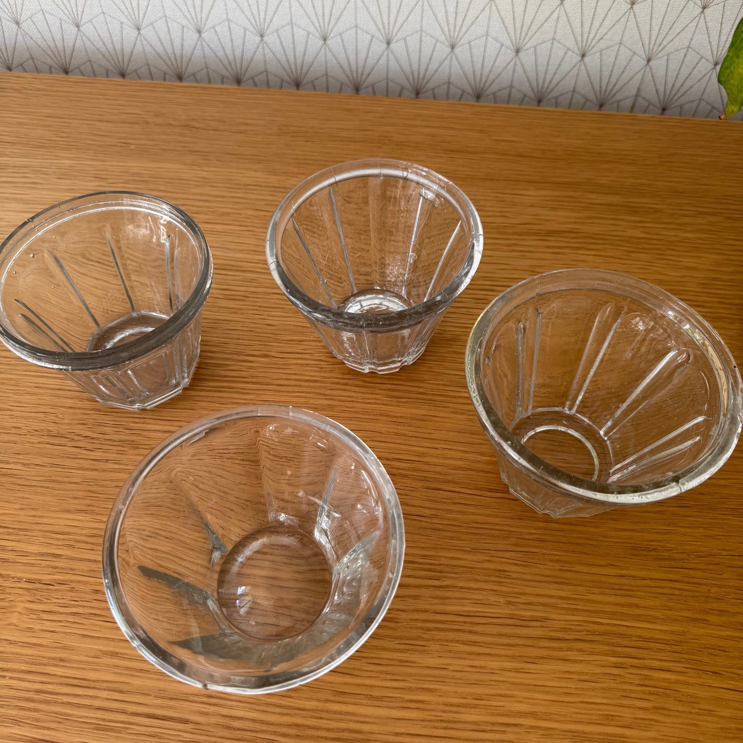French Jam Jars Vintage Glass Preserving Pots Set of 4 Faceted 2307252 Fleamarketfrance : French vintage and antique decor