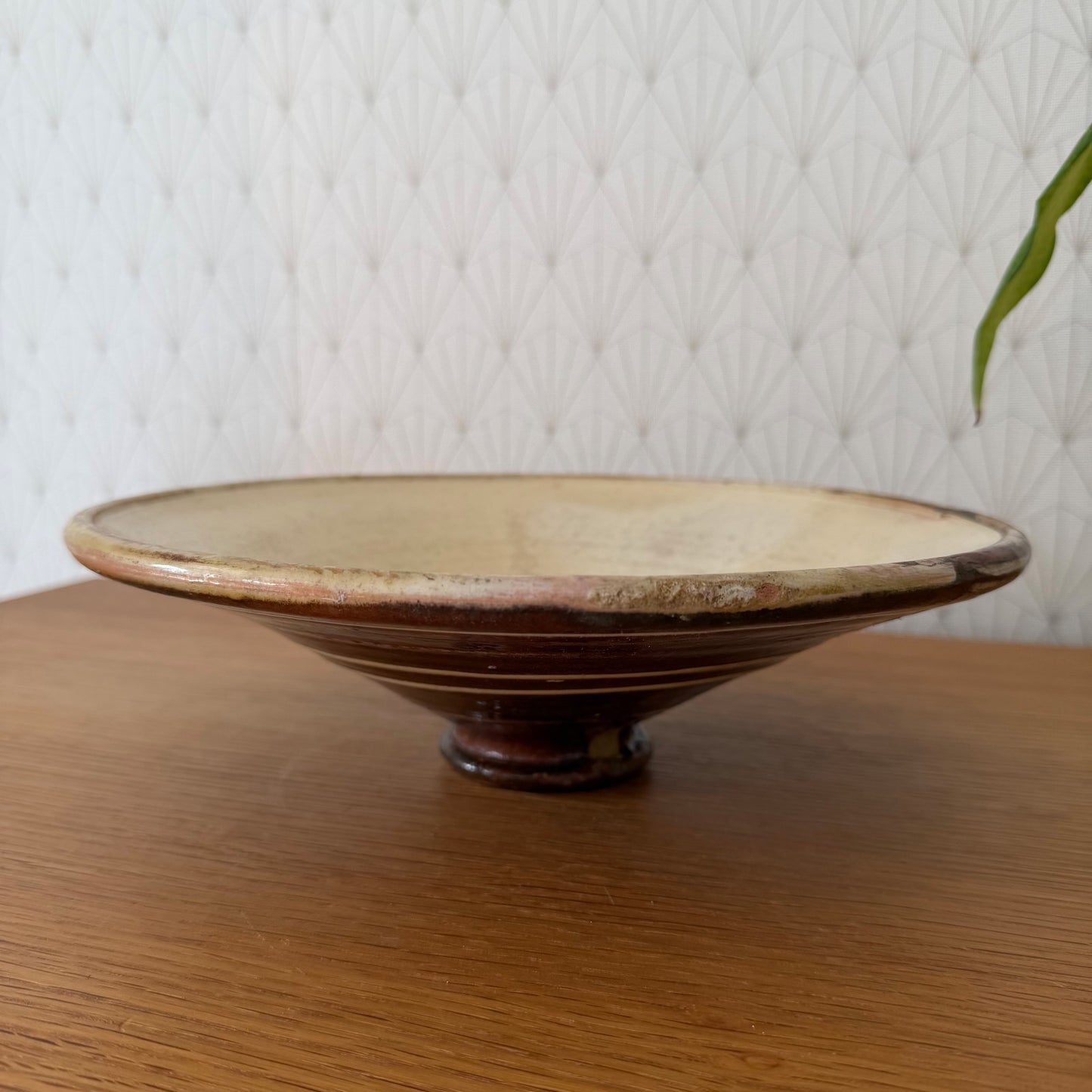 Antique French Pottery Footed Bowl Yellow Glazed Provence Ceramic 1602263 Unbranded