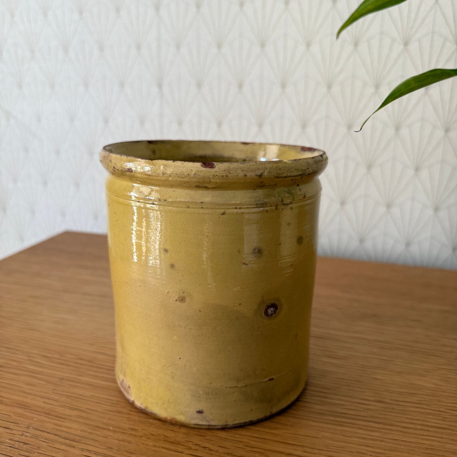 Antique French Confit Pot Yellow Glazed Terracotta Stoneware 2904252 Unmarked