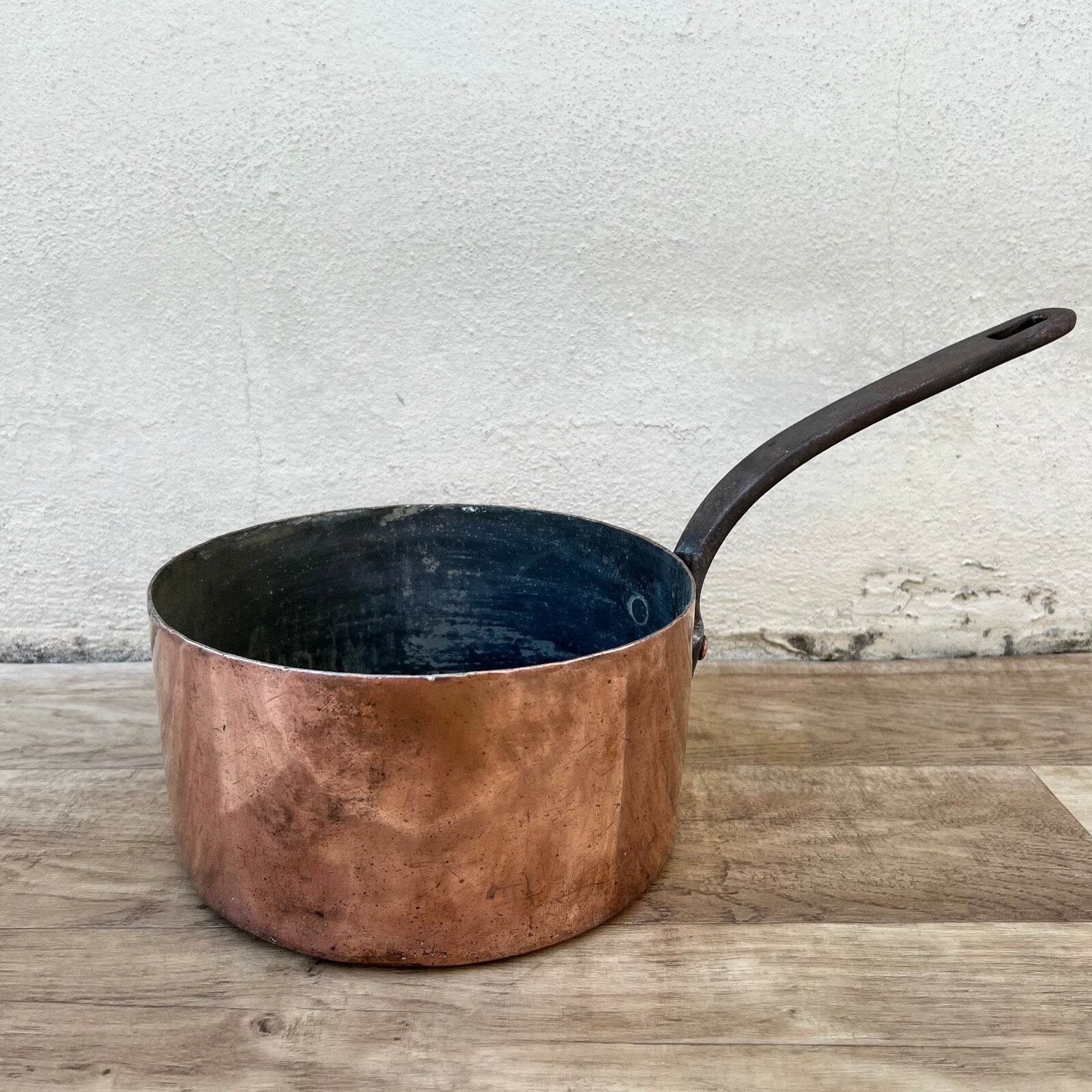 French Copper Saucepan Chef Stamped Iron Handle c1900 Tin Lined 0205224 Unbranded