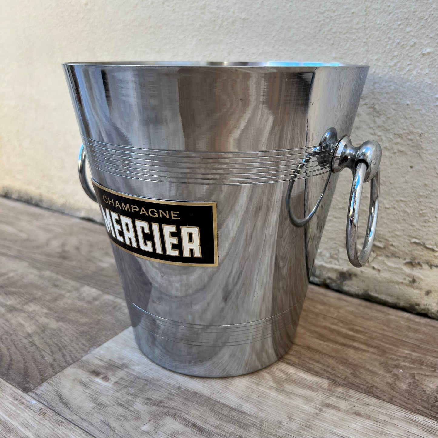 Vintage French Champagne Bucket MERCIER Chrome Ice Cooler 1970s 20072220 Unbranded