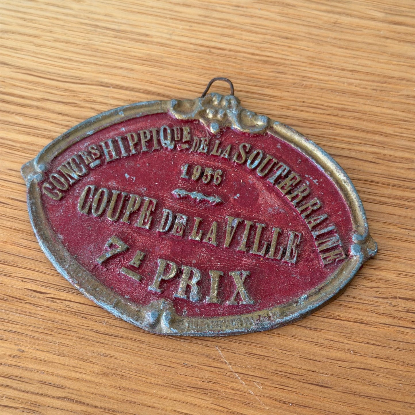 French Agricultural Trophy Plaque 1956 Coupe De La Ville Prize Award 1301264 Fleamarketfrance : French vintage and antique decor