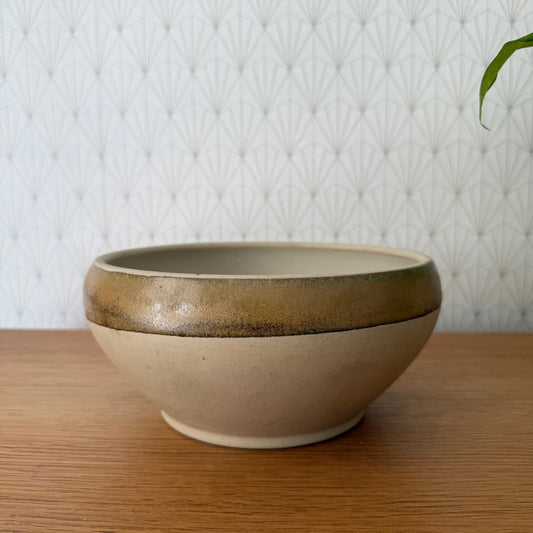 VINTAGE FRENCH STONEWARE SALAD MIXING BOWL TERRINE 8 1/4" 2608259