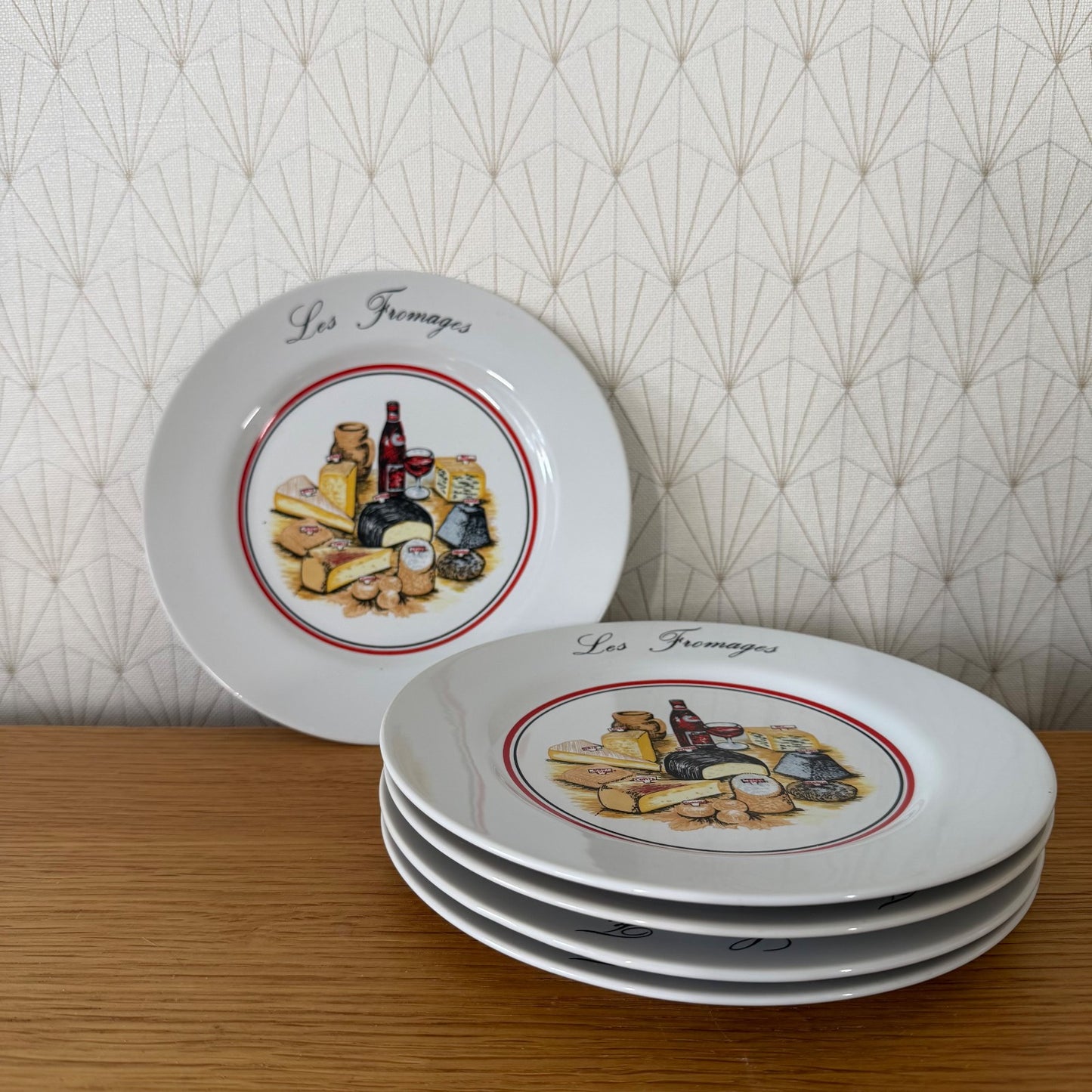 Vintage French Cheese Plates Les Fromages Set 5 Sarritable Porcelain 2502263 Sarritable