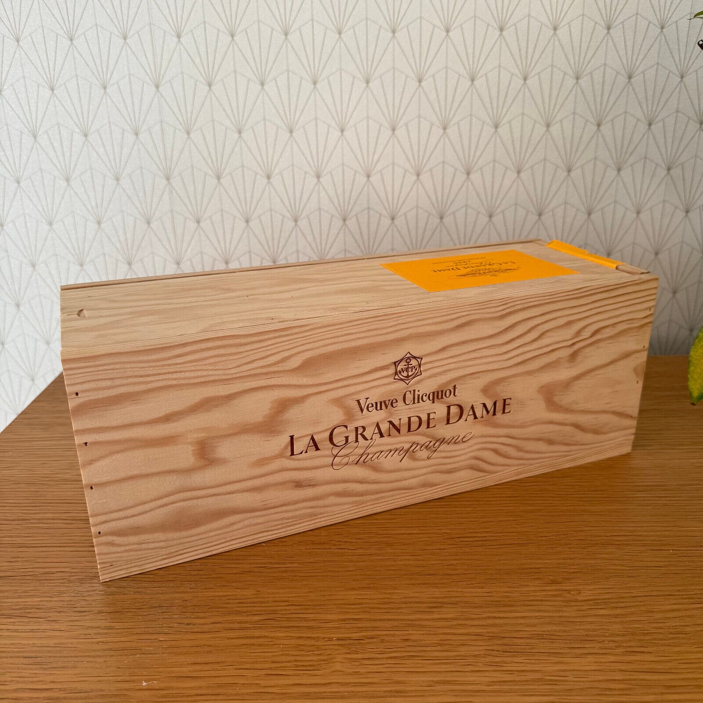 French La Grande Dame Veuve Clicquot Champagne Bottle Crate Box 15 3/4"  2101252