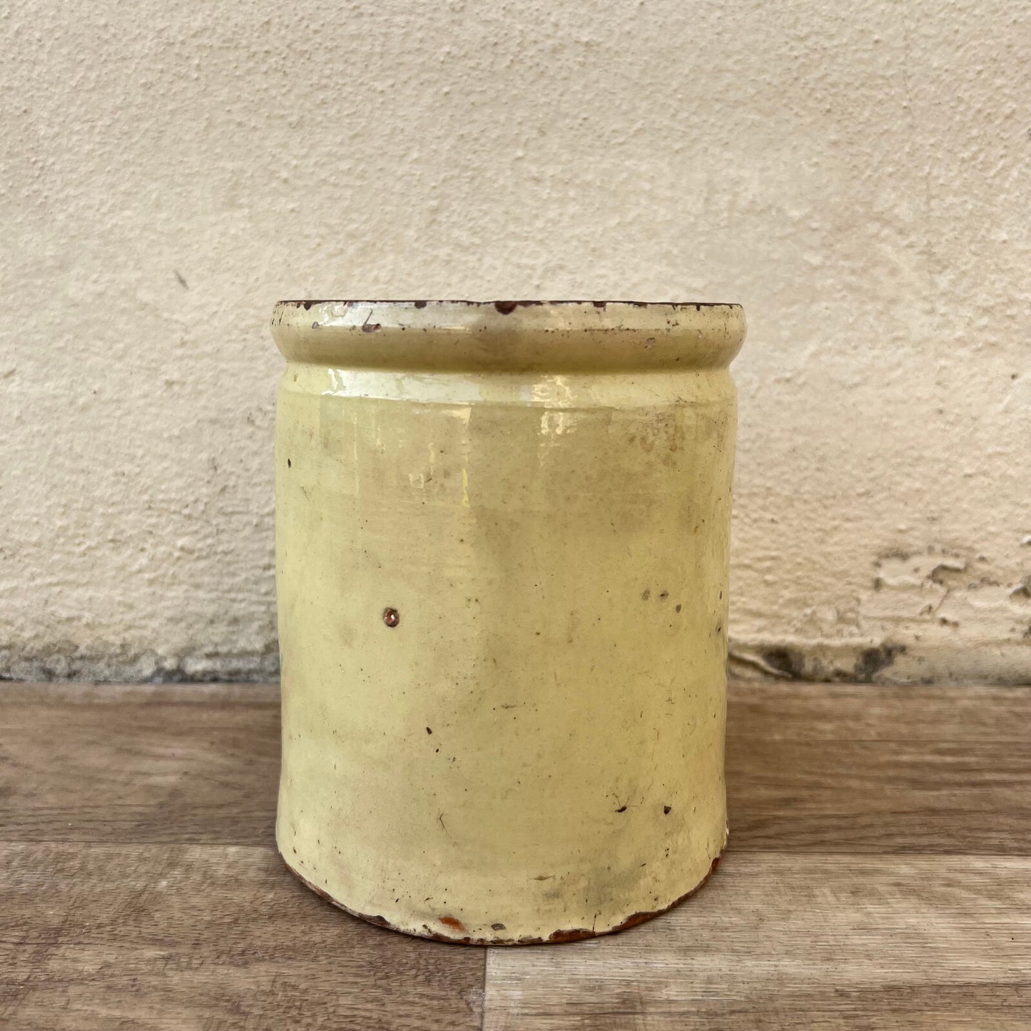 French Confit Pot Antique Yellow Terracotta Preserving Jar 6" 1210246 Unmarked